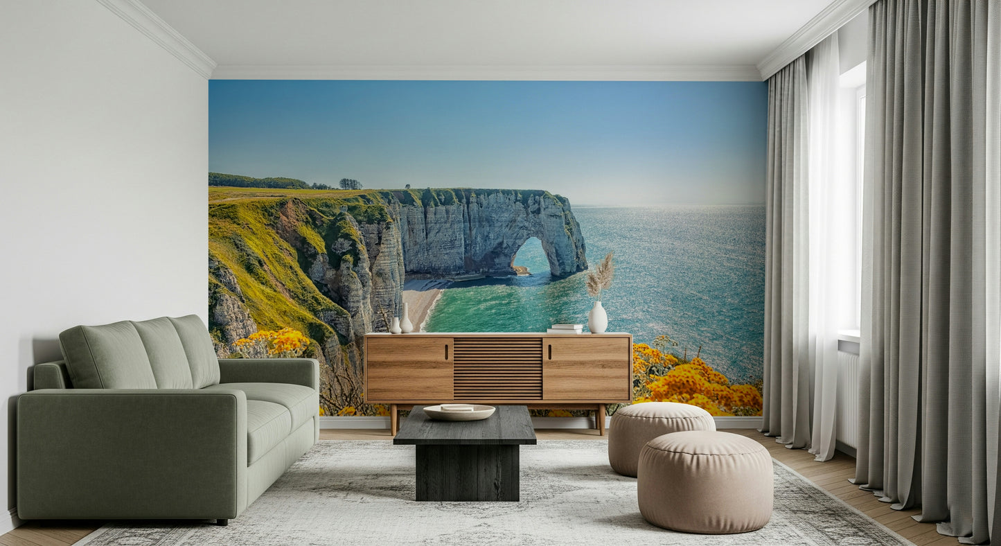 Etretat's Yellow Bloom Wall Mural