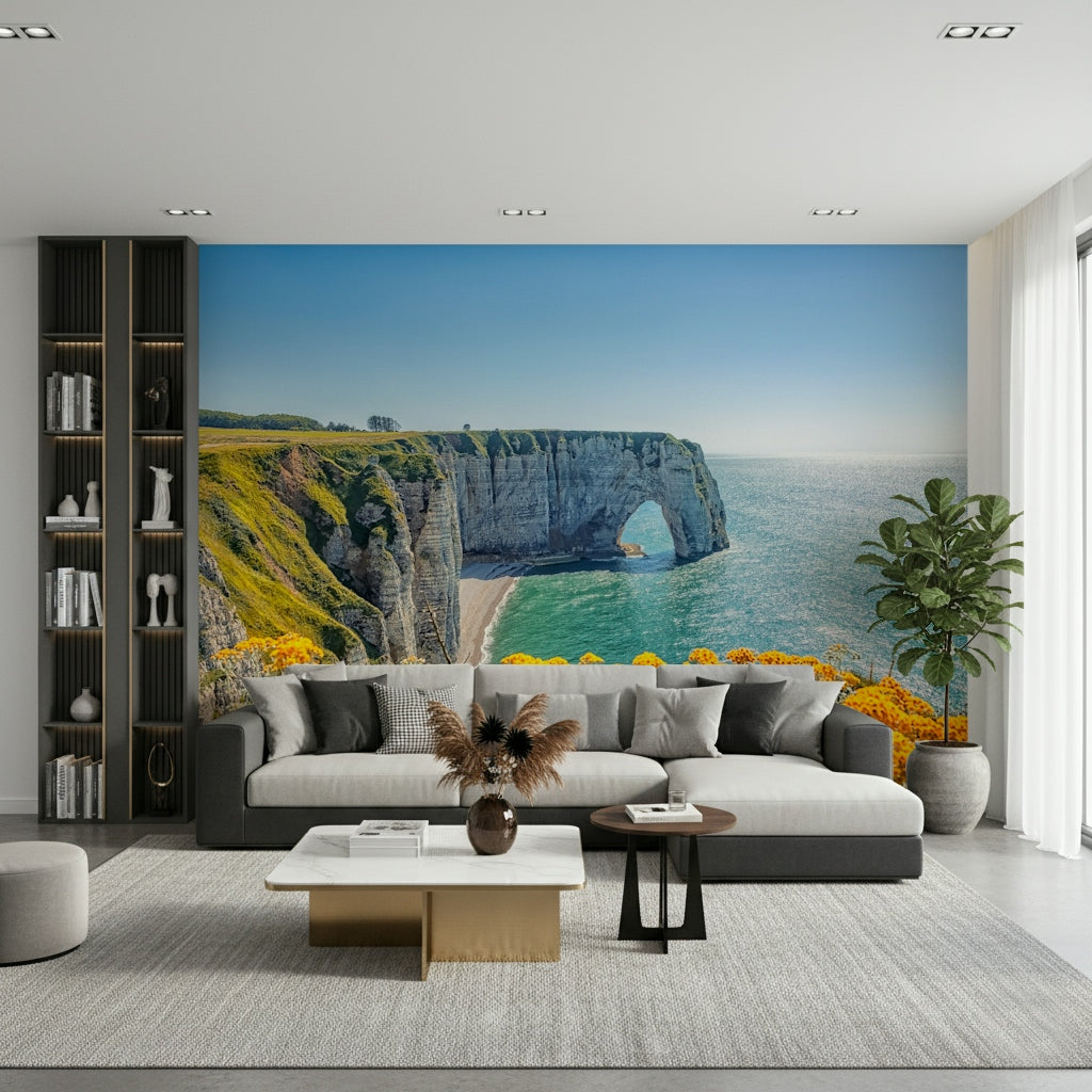 Etretat's Yellow Bloom Wall Mural