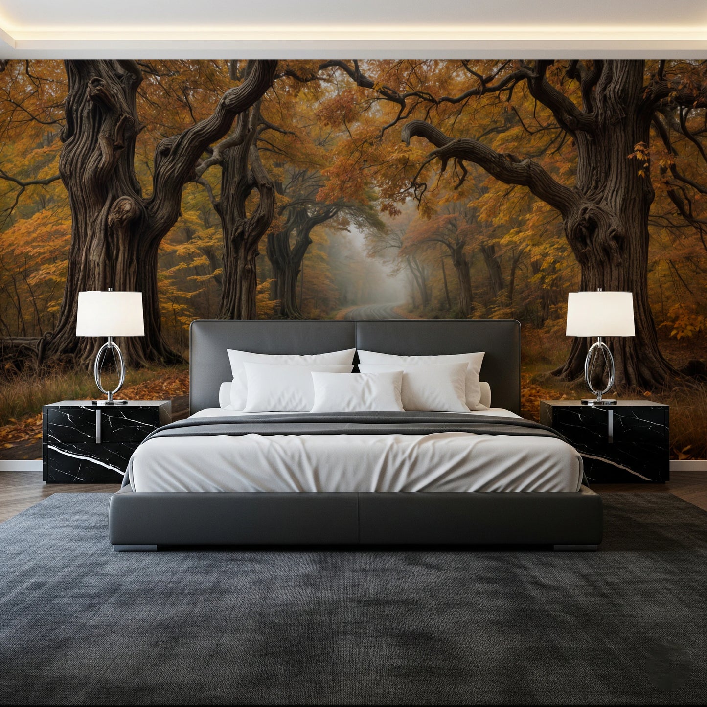 Autumn Road Canopy Wall Mural