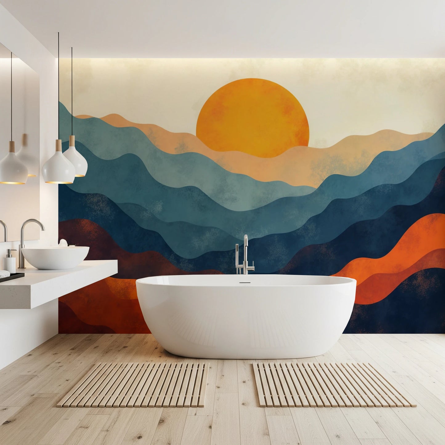 Layered Horizon Wall Mural