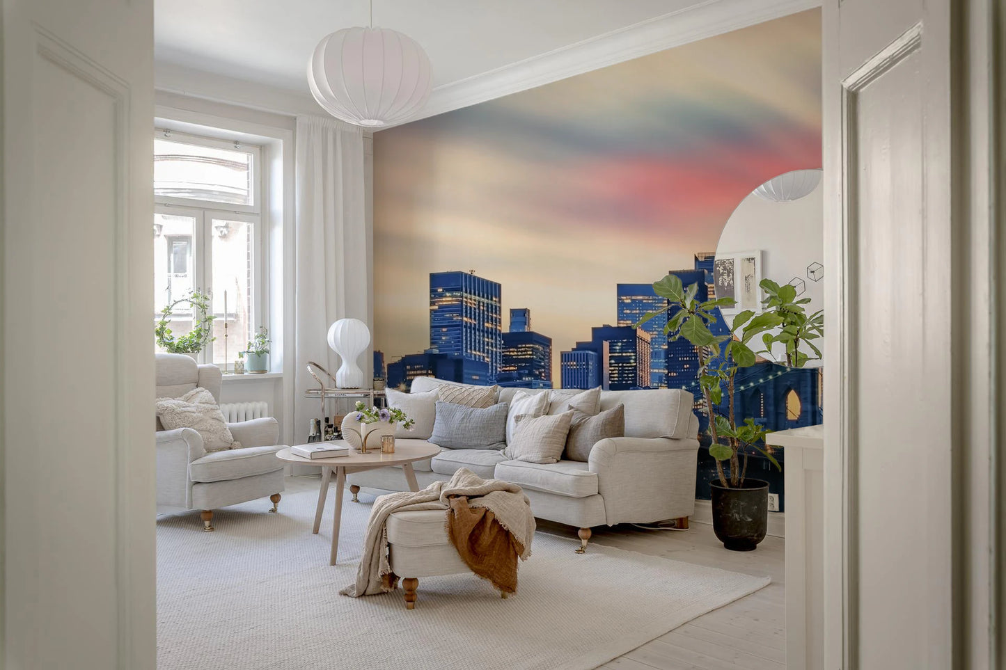 Manhattan City Lights  Wall Mural