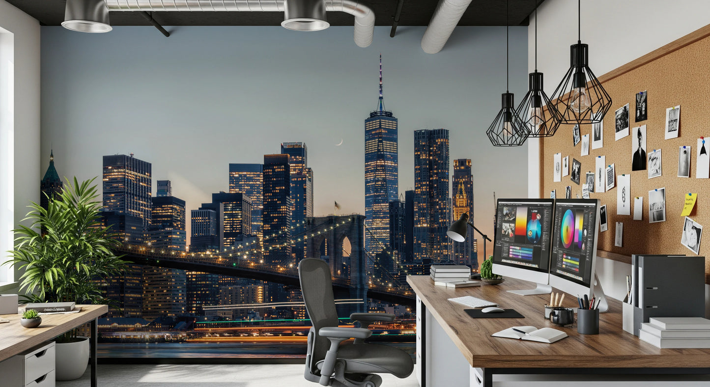 NYC Skyline at Twilight Wall Mural