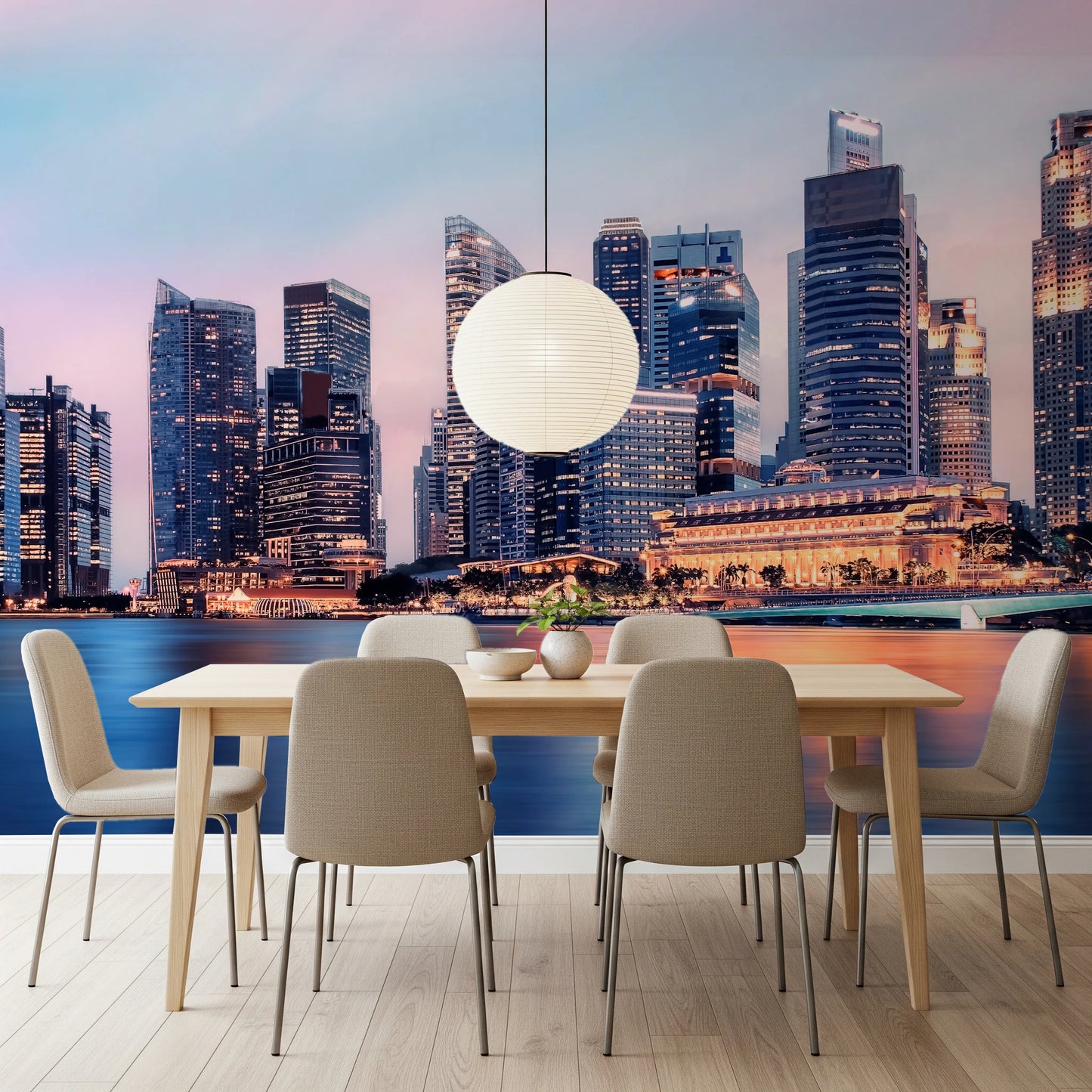 Cityscape Reflection Wall Mural