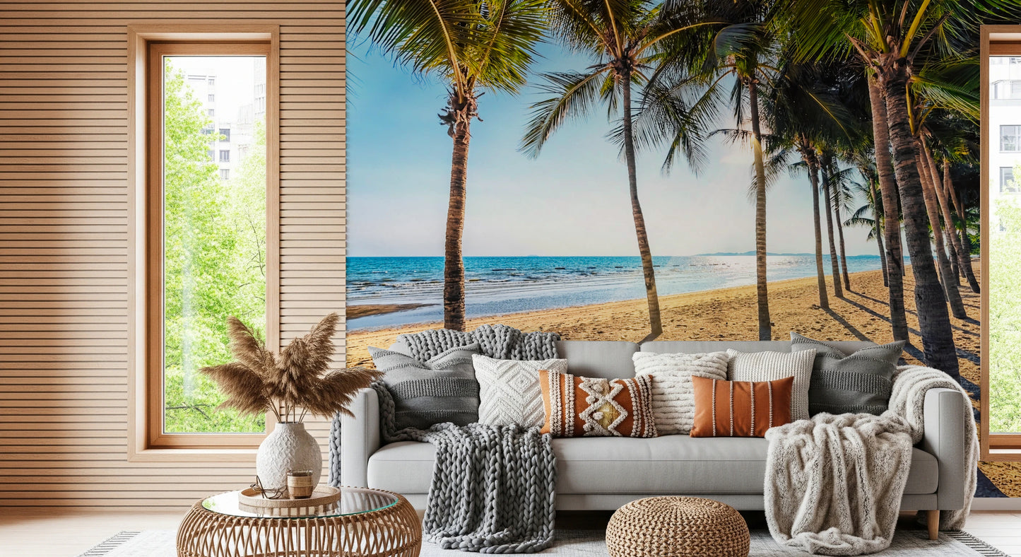 Golden Beach Palms Wall Mural