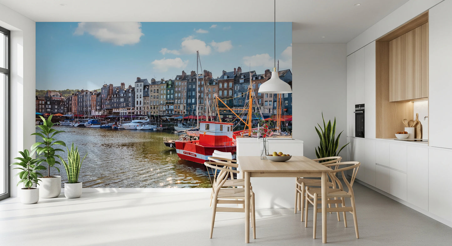 Honfleur Harbor Charm Wall Mural