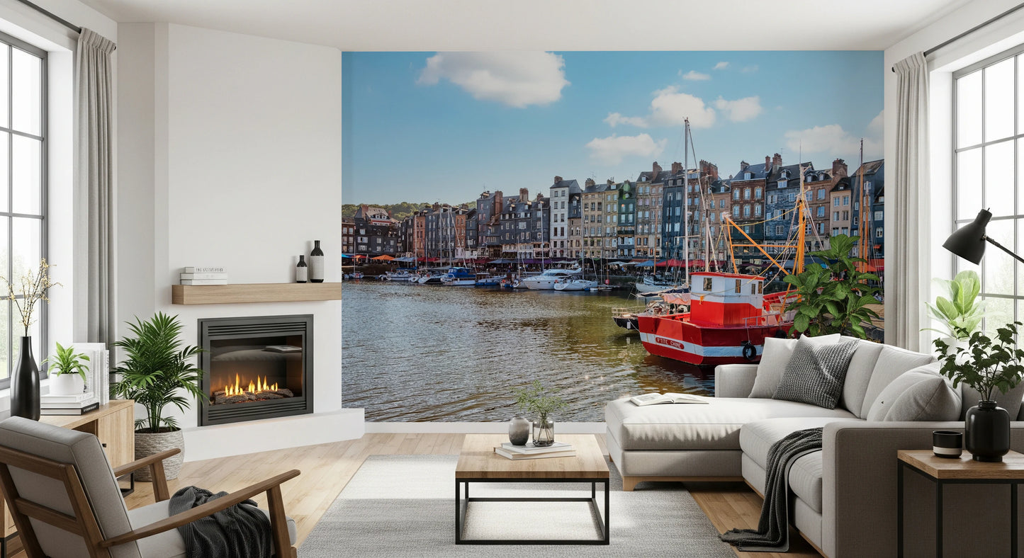 Honfleur Harbor Charm Wall Mural
