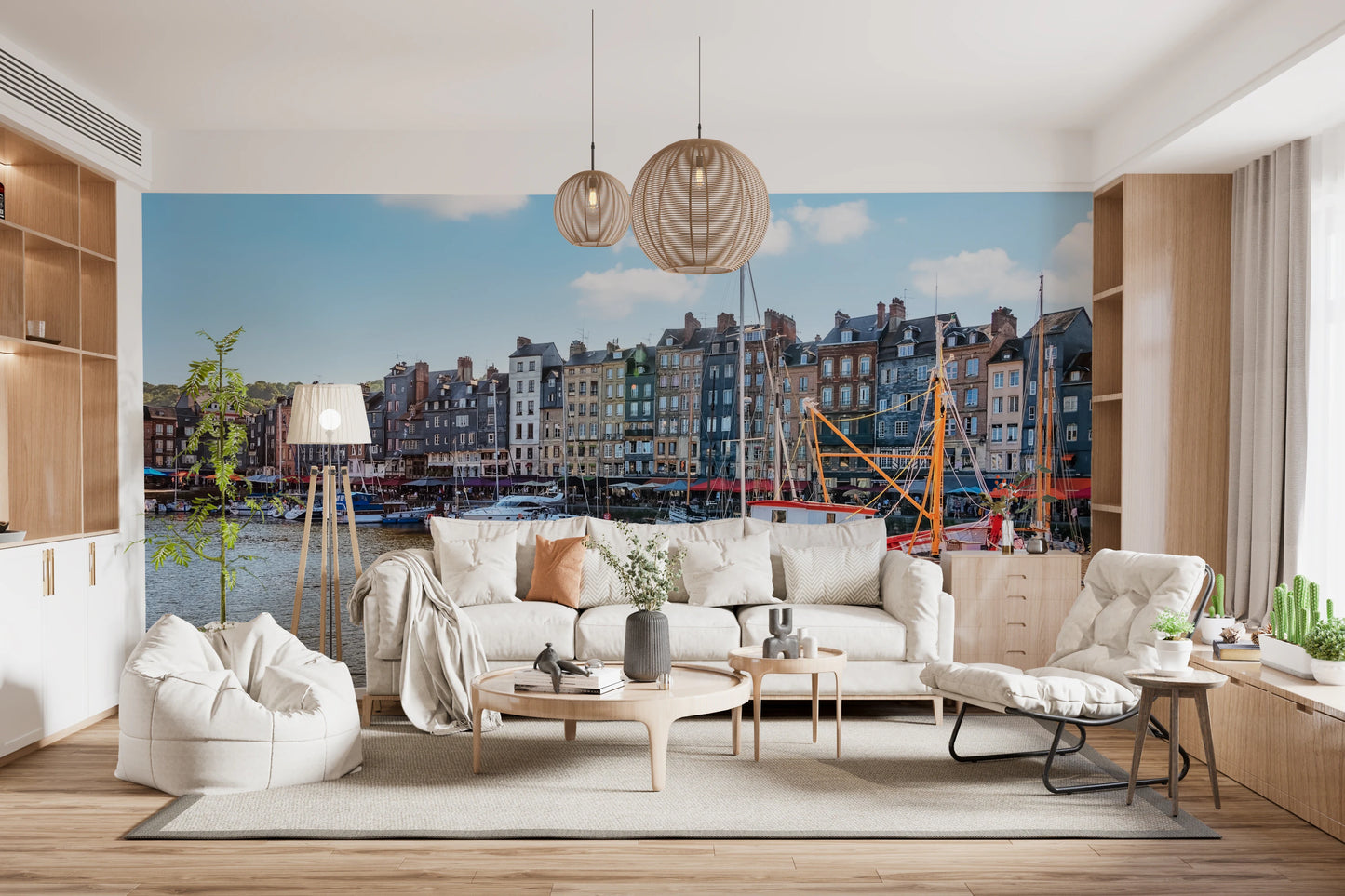 Honfleur Harbor Charm Wall Mural
