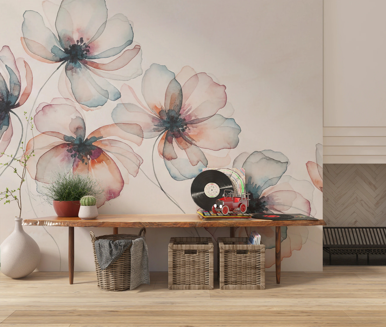 Watercolor Petals Wall Mural