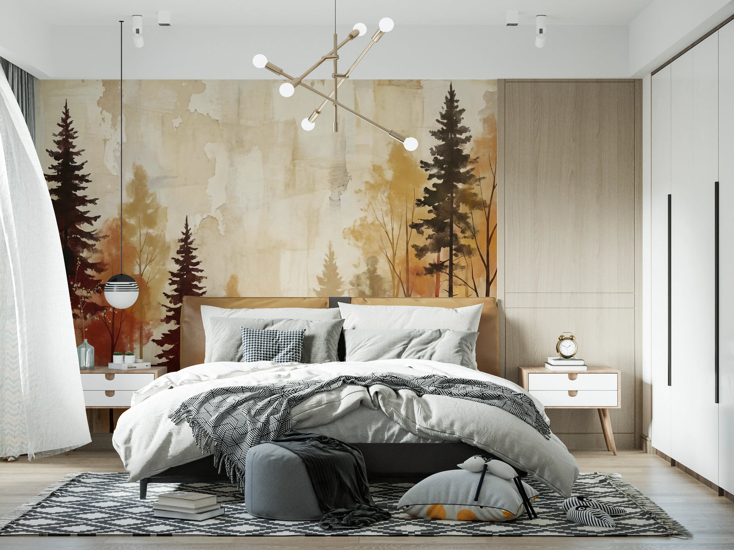Autumnal Forest Haze Wall Mural
