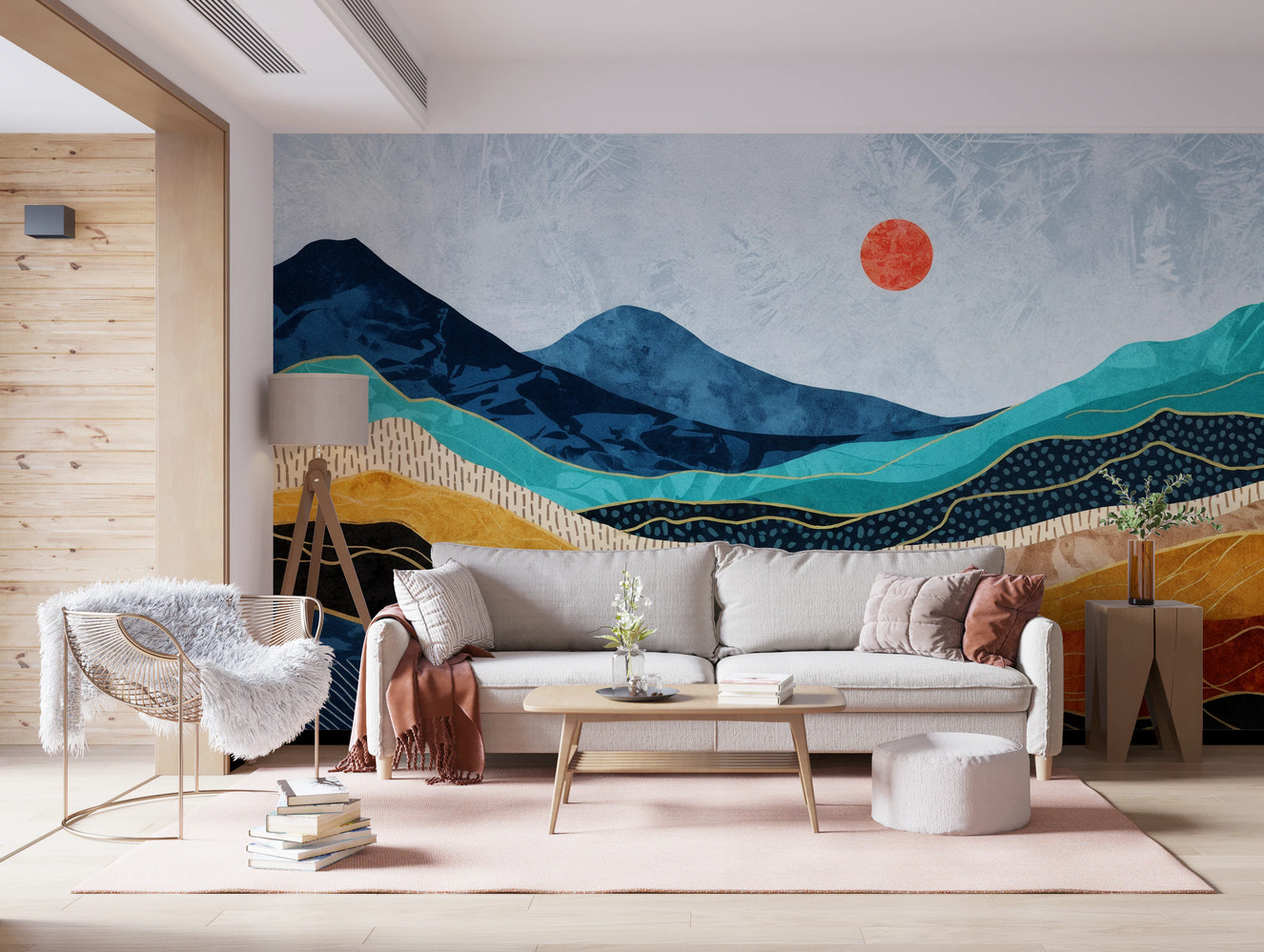 Layered Landscape Wall Mural