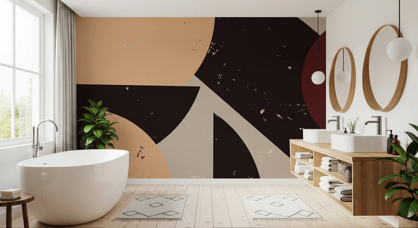 Bold Retro Earthy-toned  Wall Mural