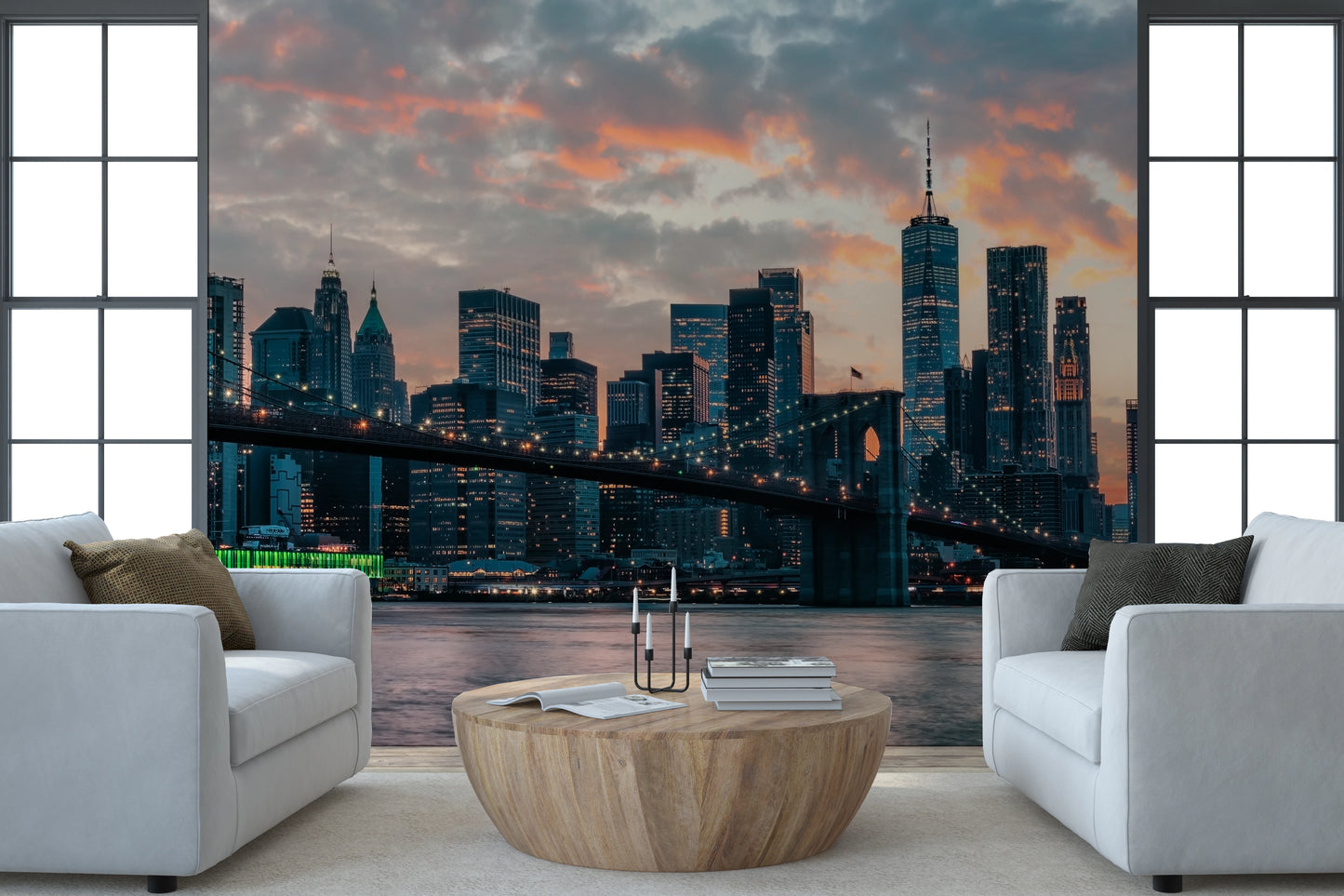 New York In The Evening Wall Mural