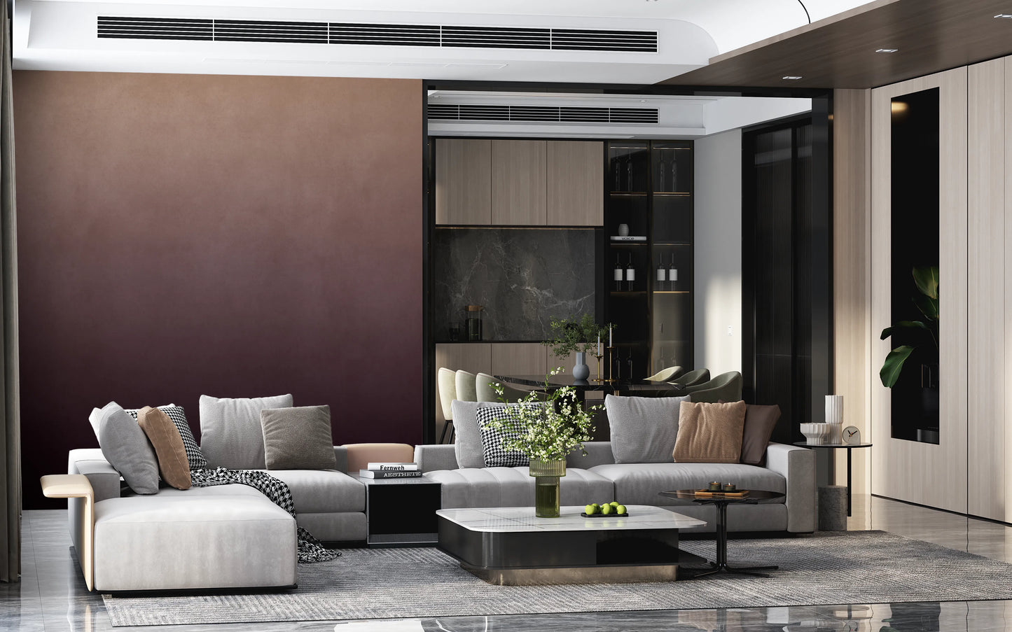 Dirty Paper -  Ombre Plum Wall Mural