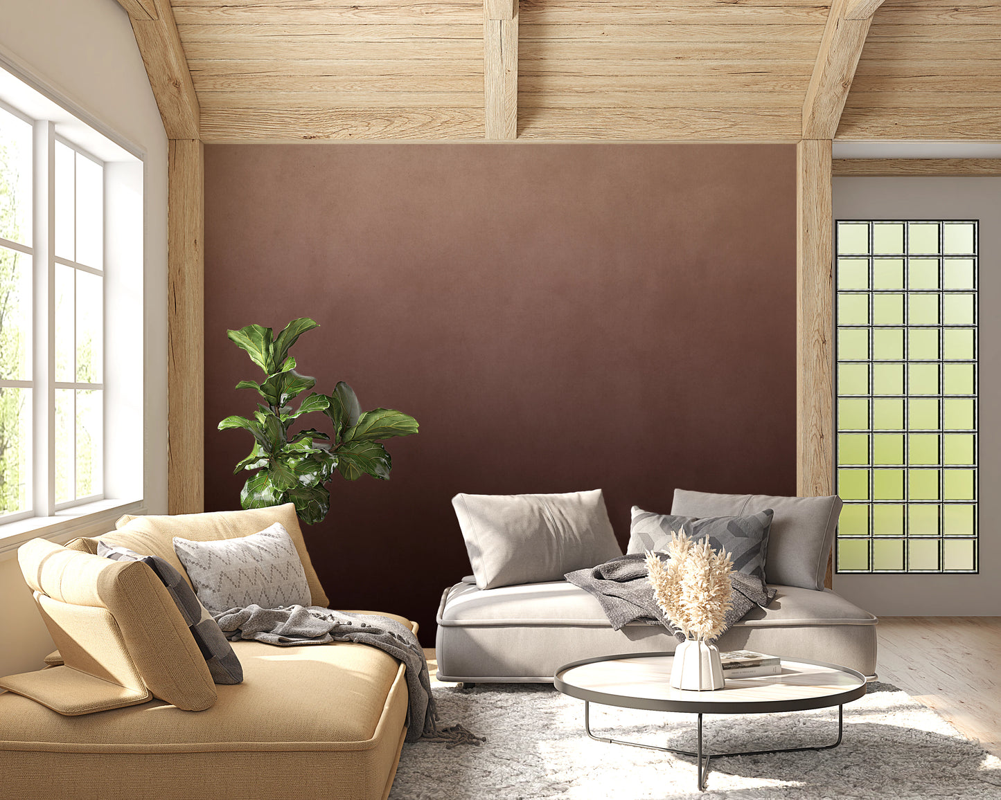 Dirty Paper - Ombre Peach Wall Mural