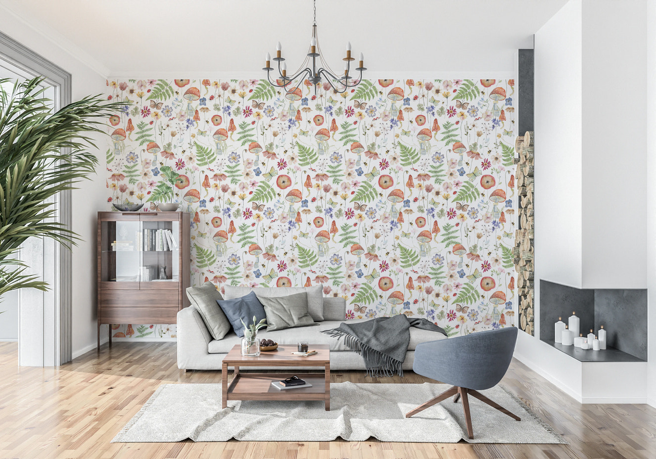 Whimsical Watercolor Meadow By Uta Naumann Wallpaper⁠
