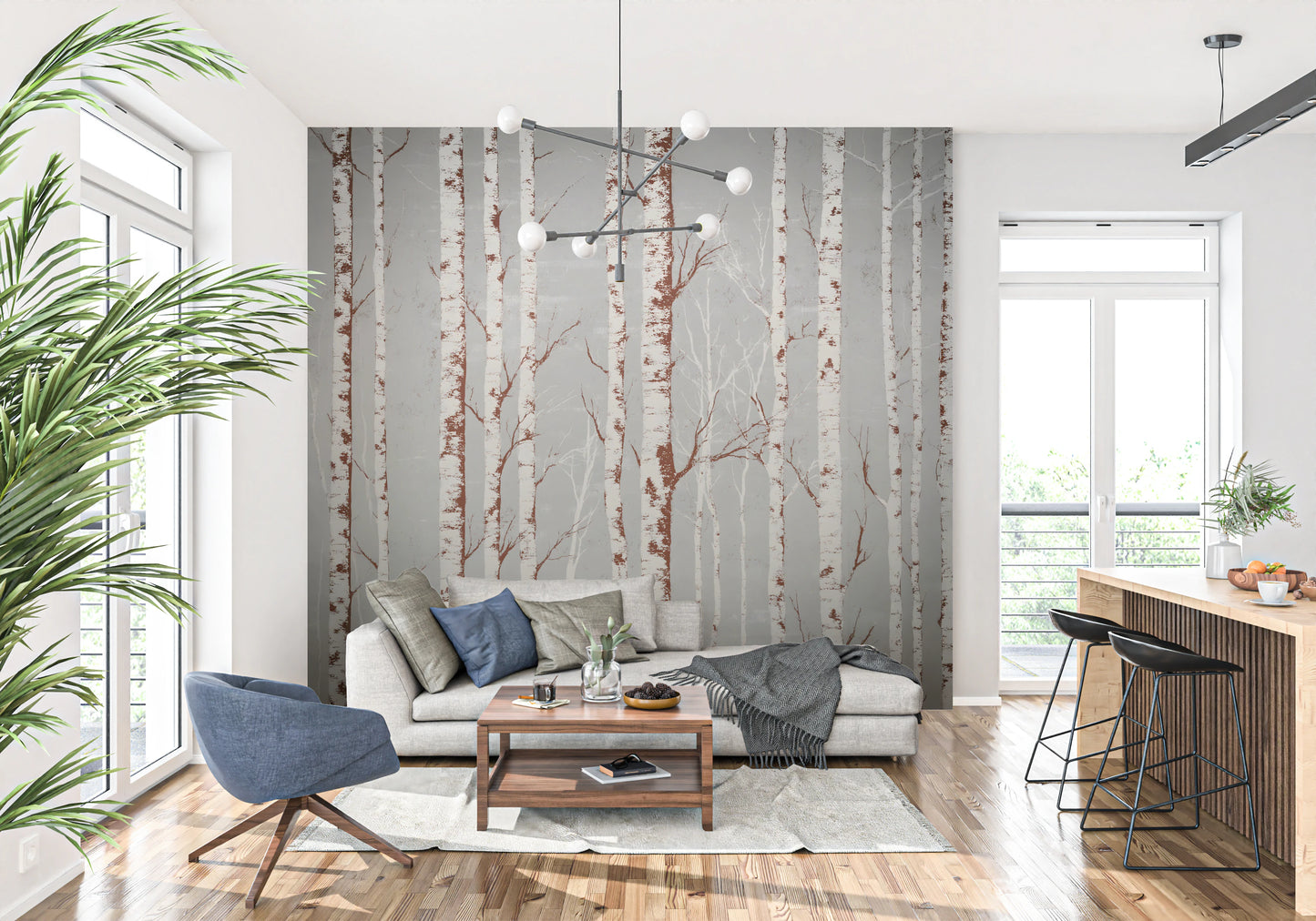 Winter Birch Beauty Wall Mural