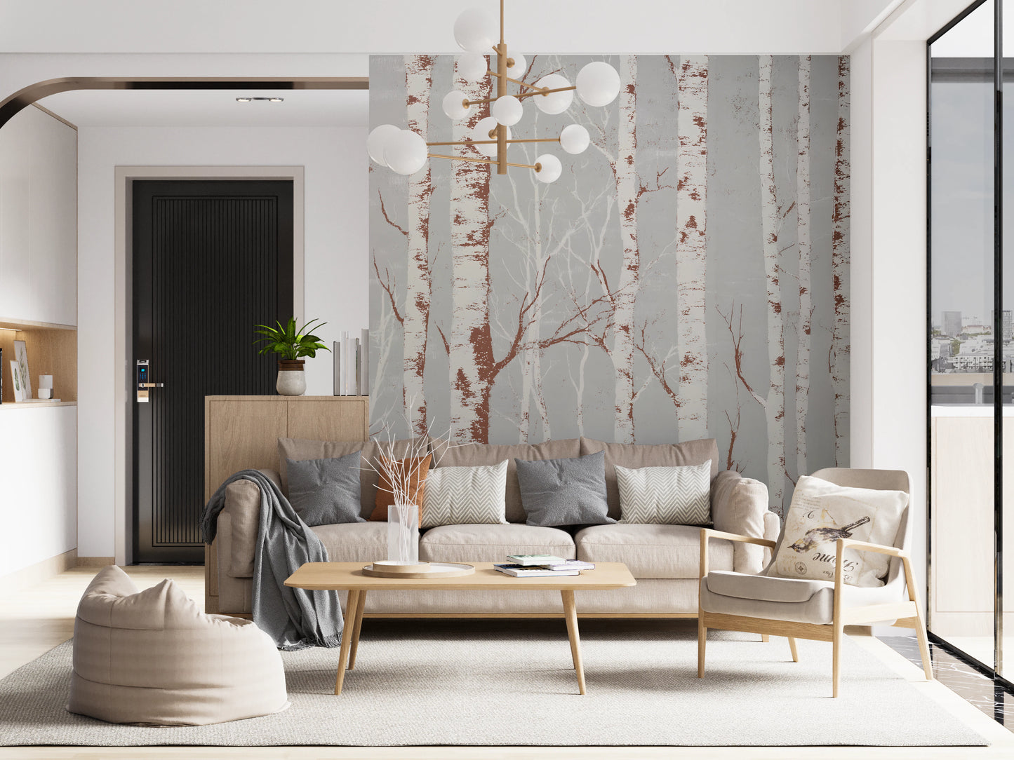 Winter Birch Beauty Wall Mural
