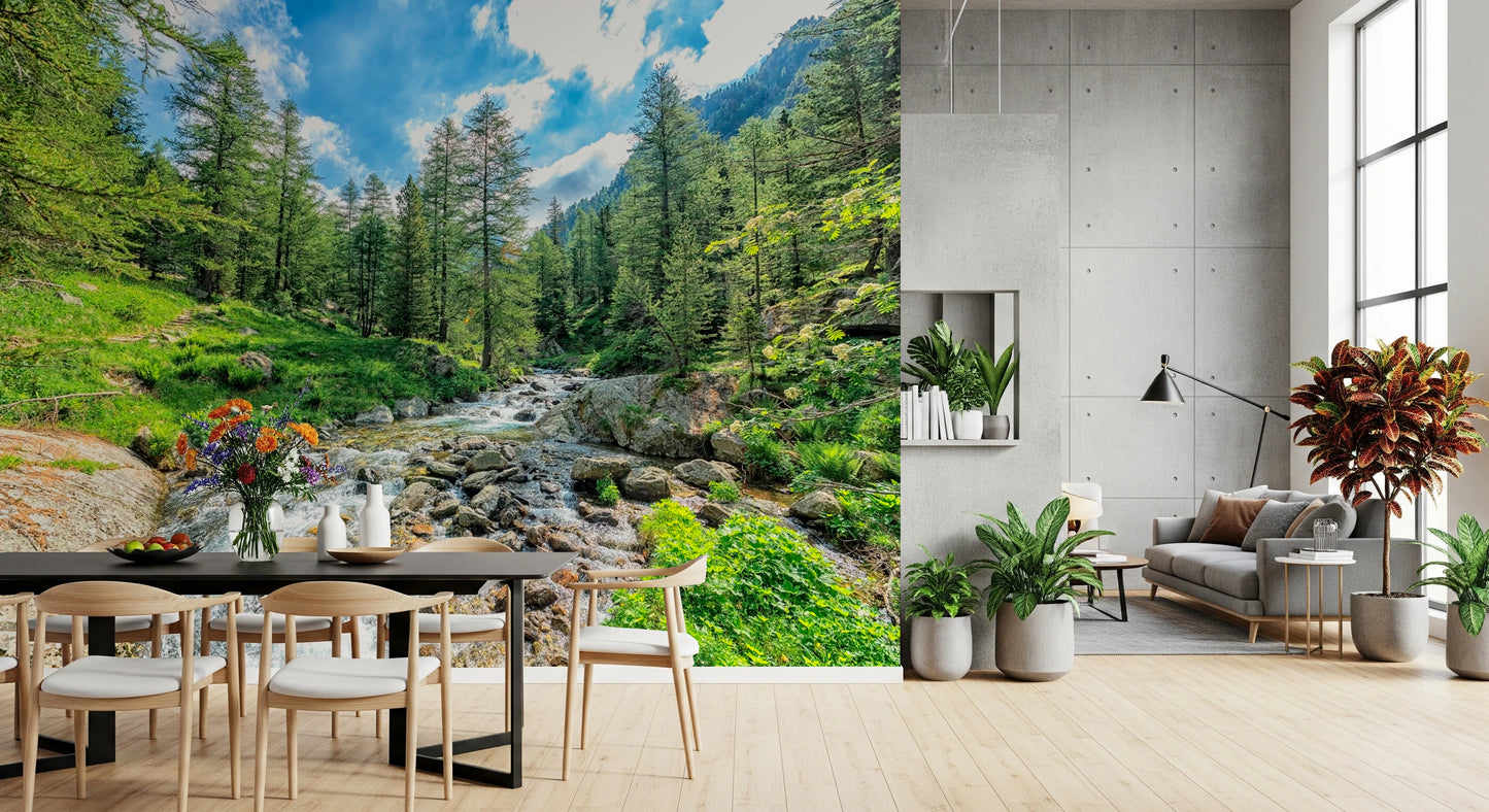 Alpine Stream Wall Mural