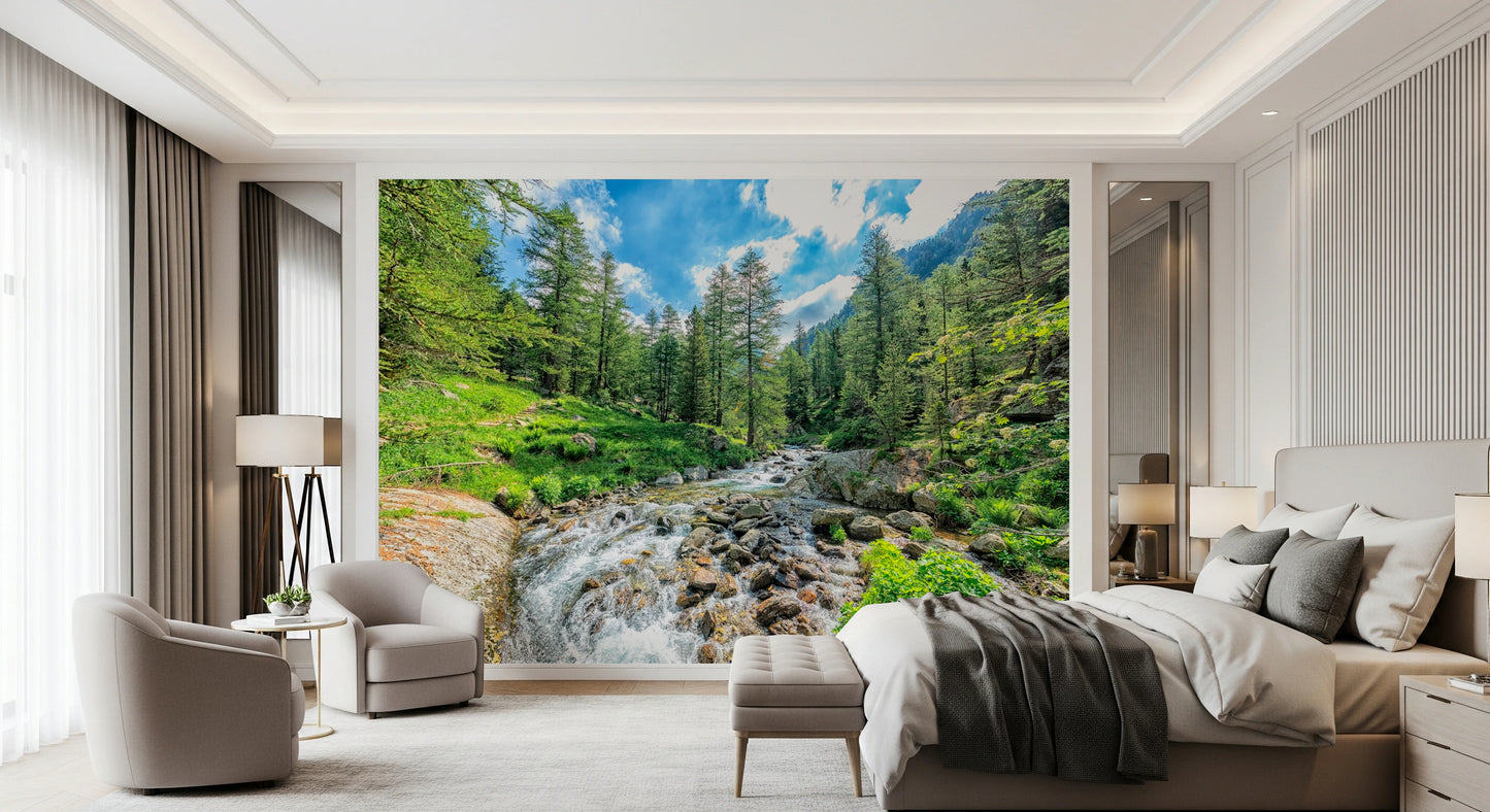 Alpine Stream Wall Mural