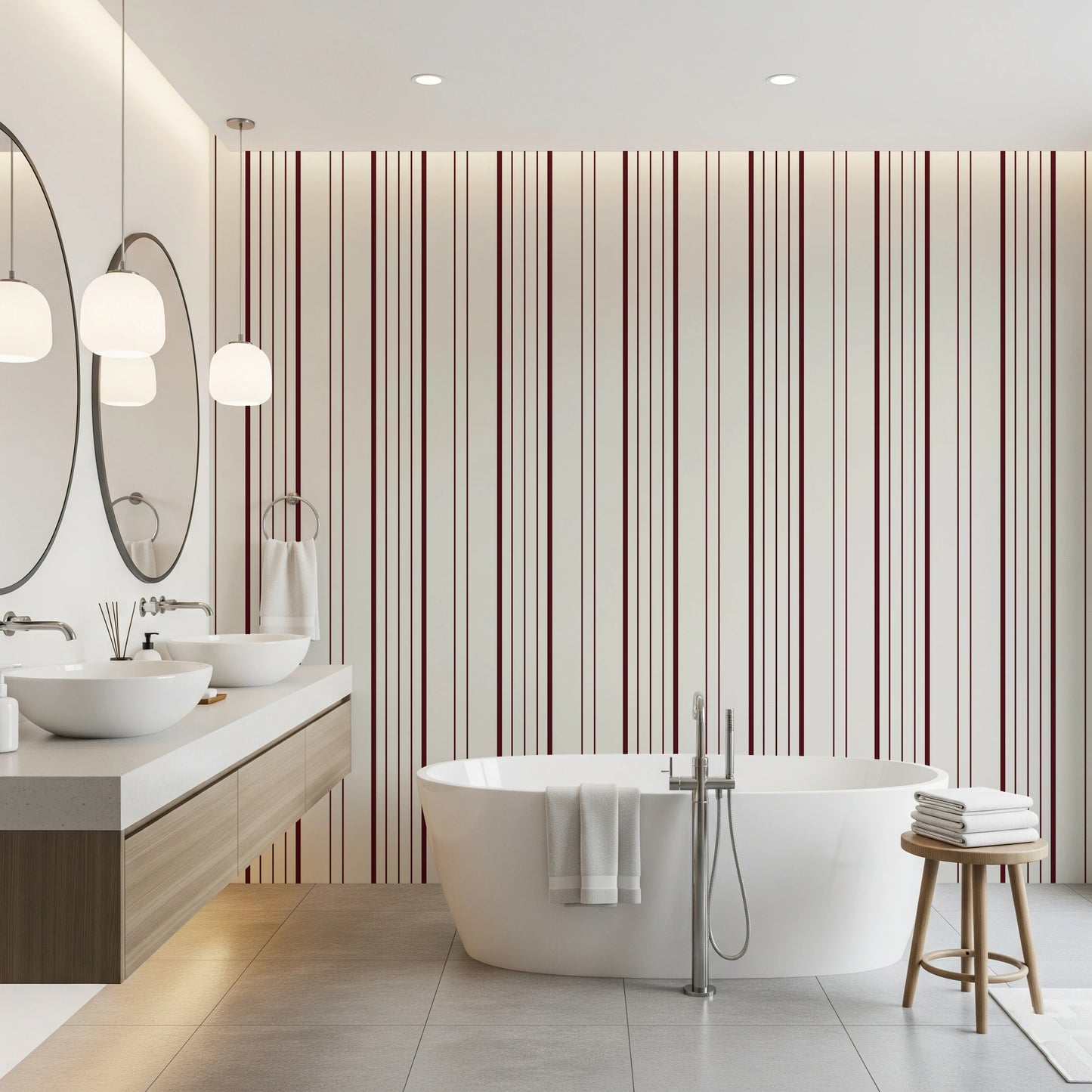 Burgundy Stripe Wallpaper⁠