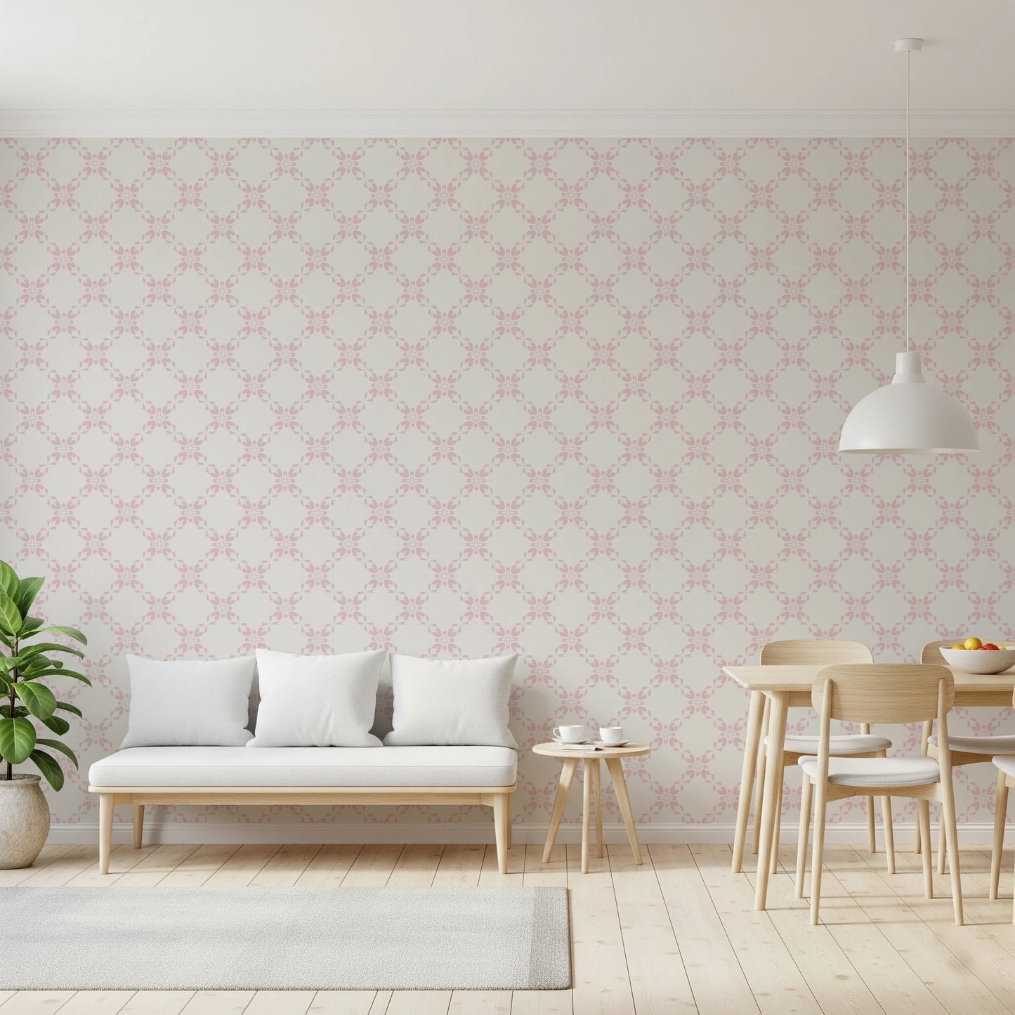 Pink Petal Lattice Wallpaper⁠