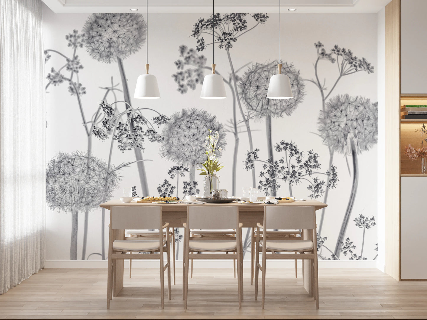 Dancing Wildflowers Wall Mural