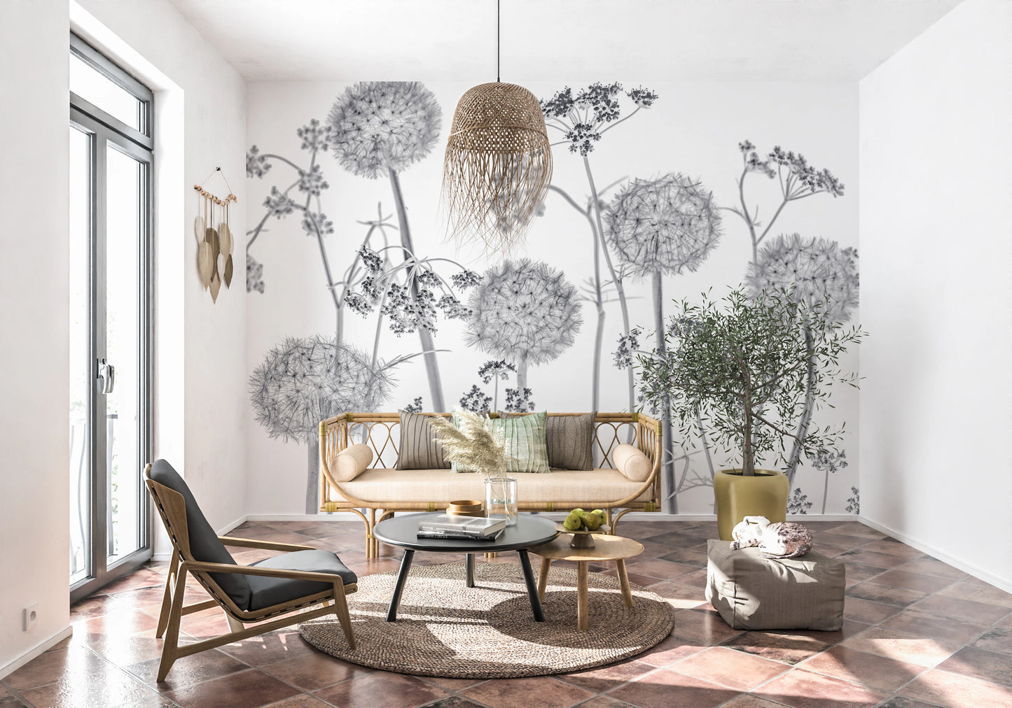 Dancing Wildflowers Wall Mural