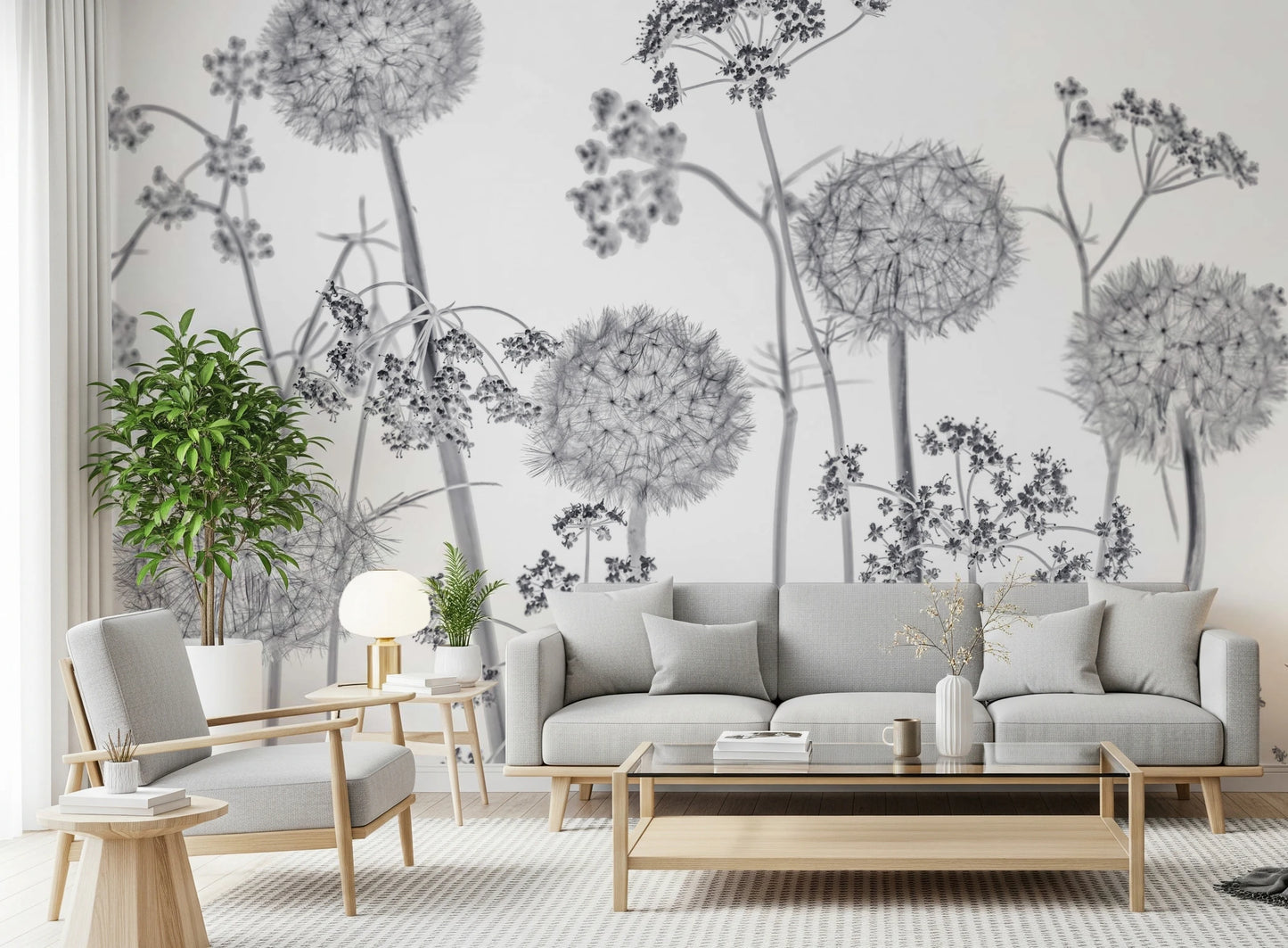 Dancing Wildflowers Wall Mural