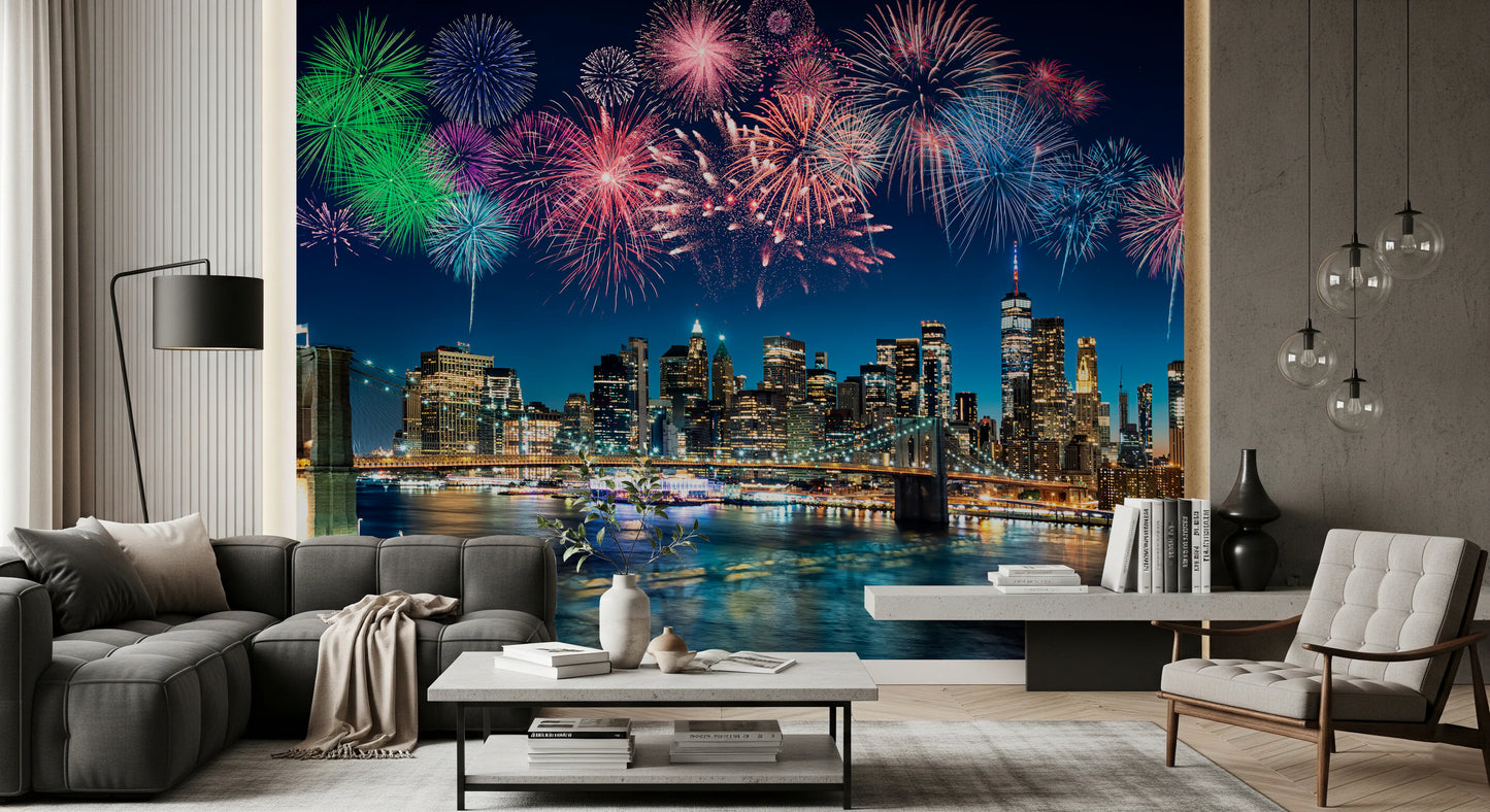 Urban Fireworks Wall Mural