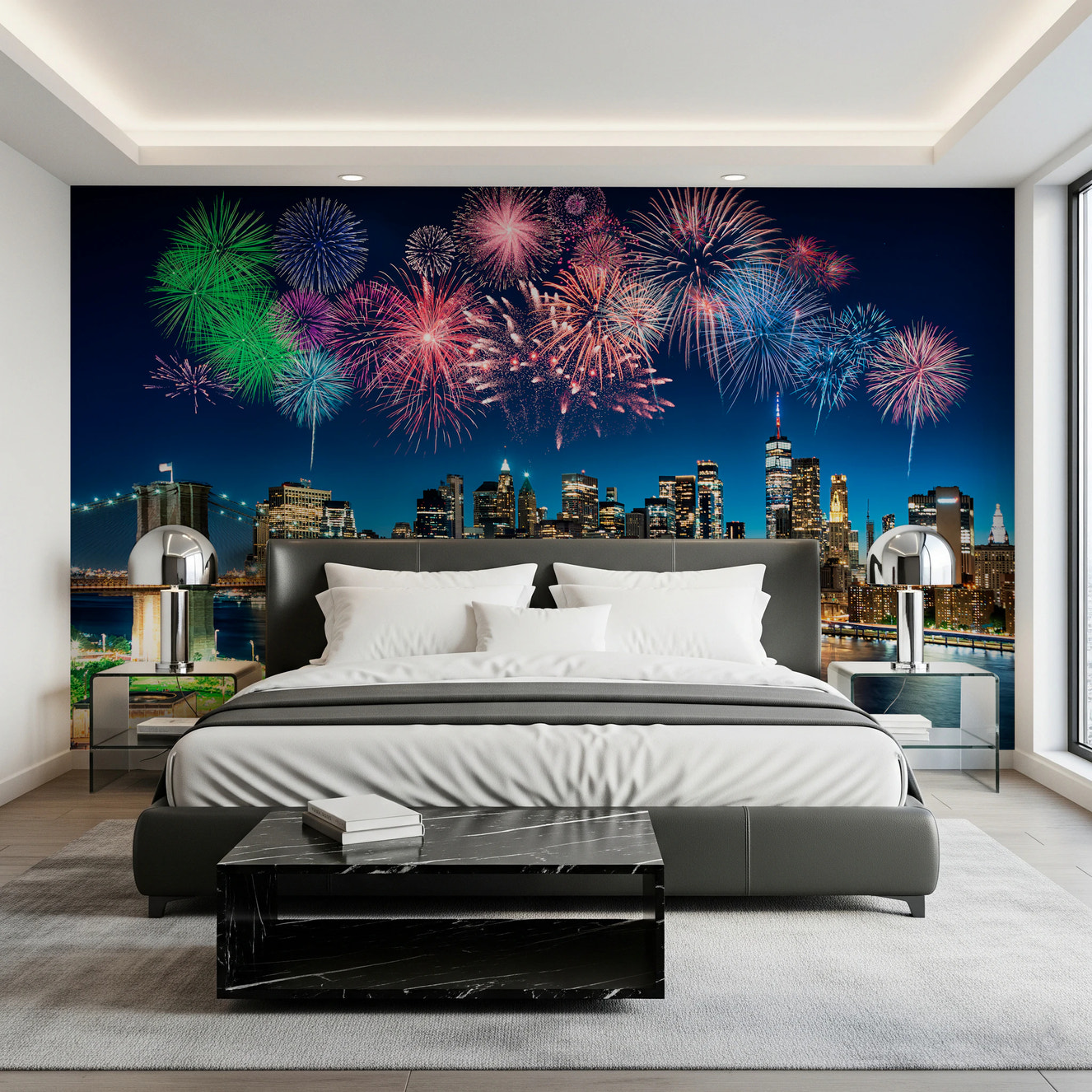 Urban Fireworks Wall Mural