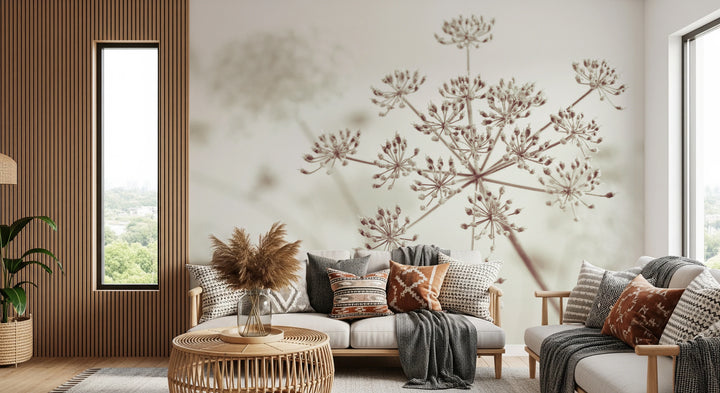 Cow Parsley Sepia Wall Mural