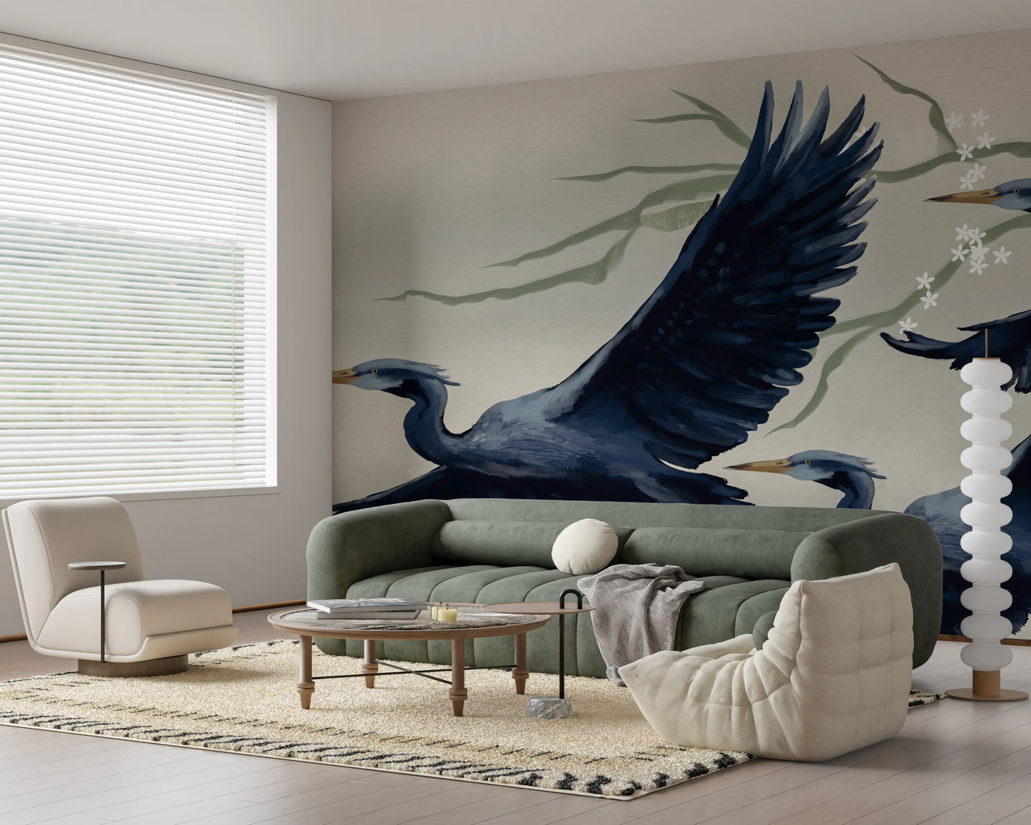Heron Flight Wall Mural