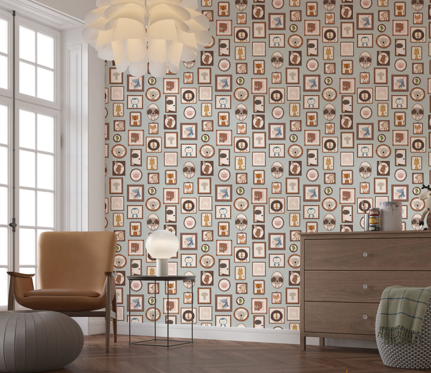 Whimsical Animal Portraits Wallpaper⁠