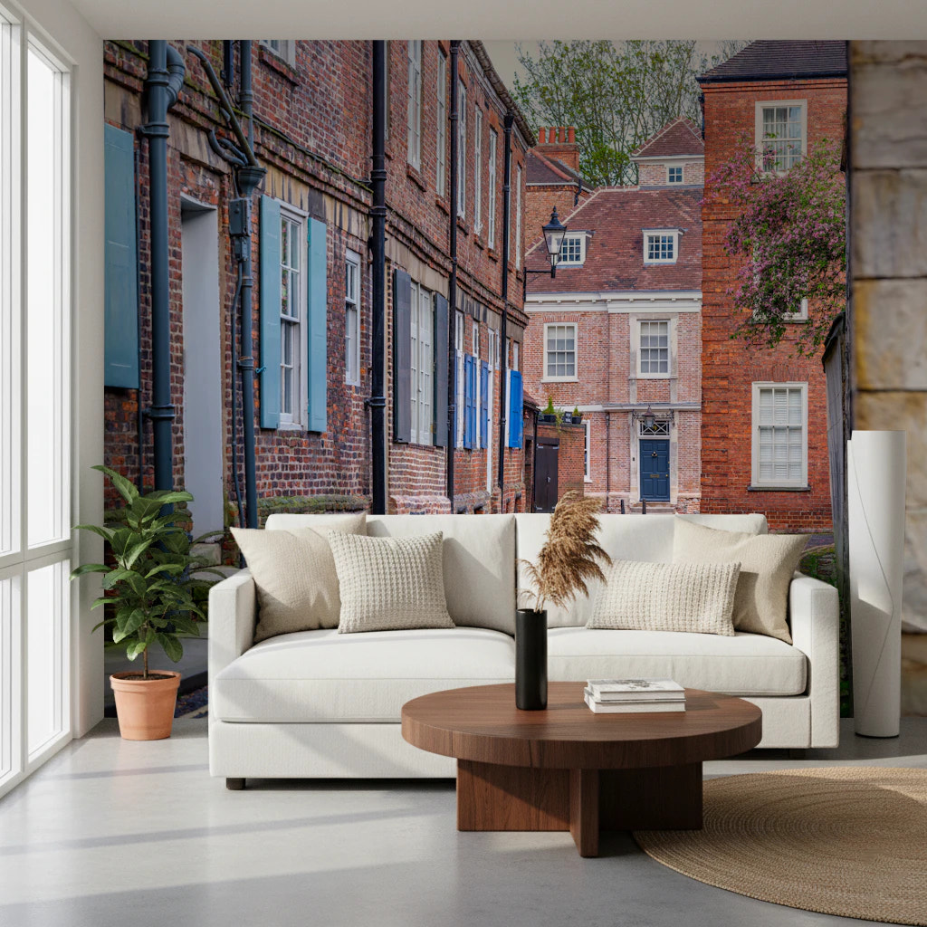 English Town Lane Wall Mural