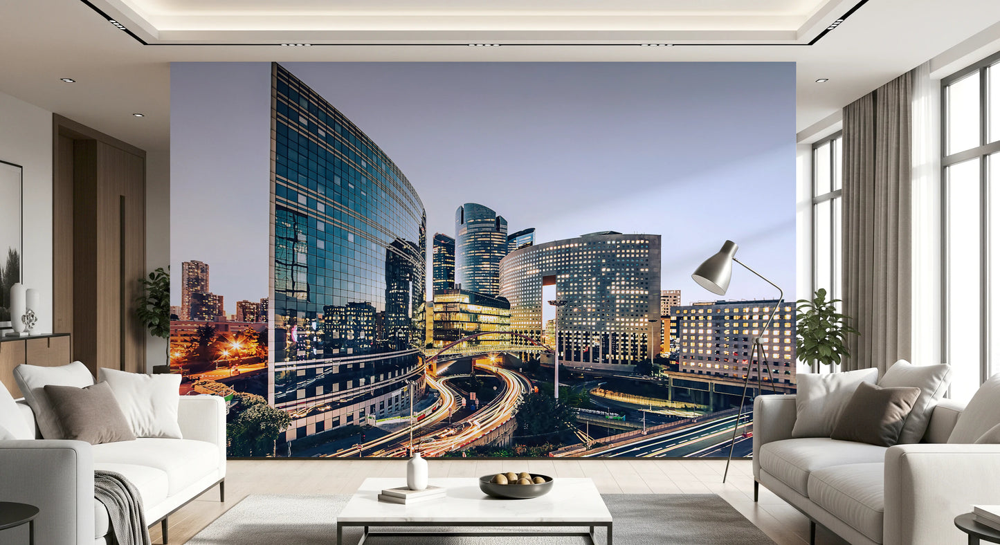 Cityscape Lights Wall Mural
