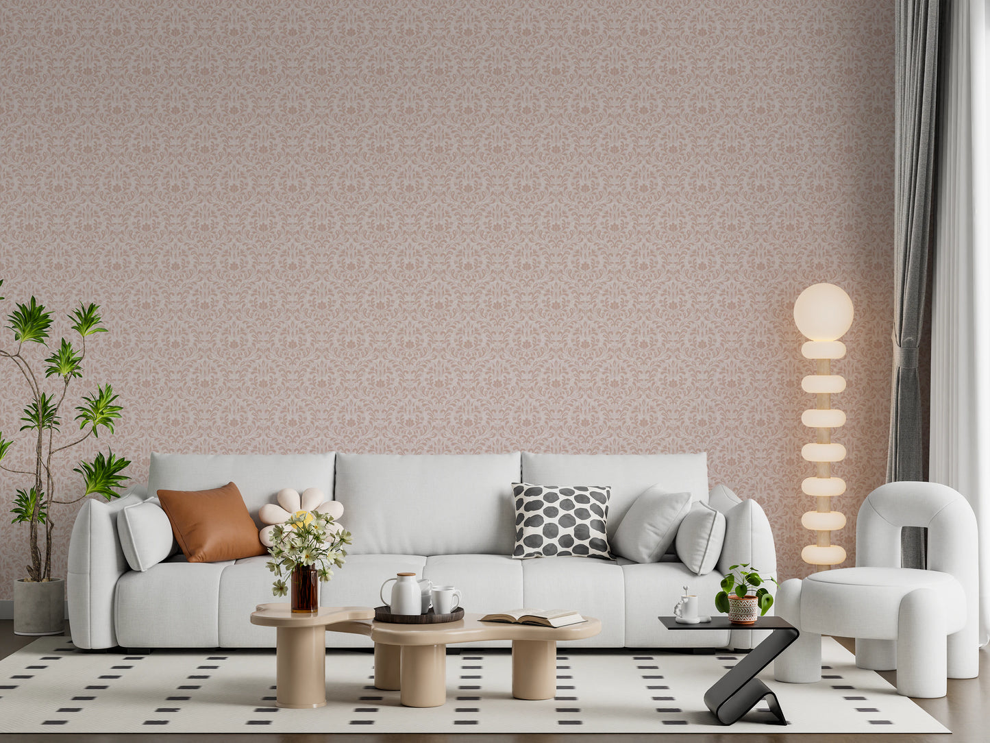 Blush Damask Dream Wallpaper⁠
