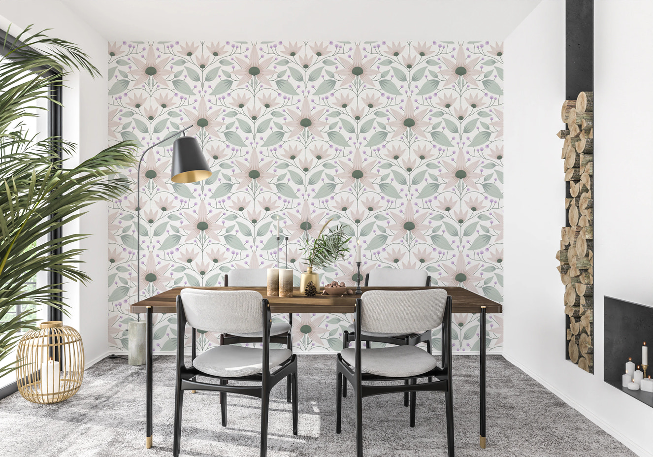 Bloom Symmetry boho Wallpaper⁠