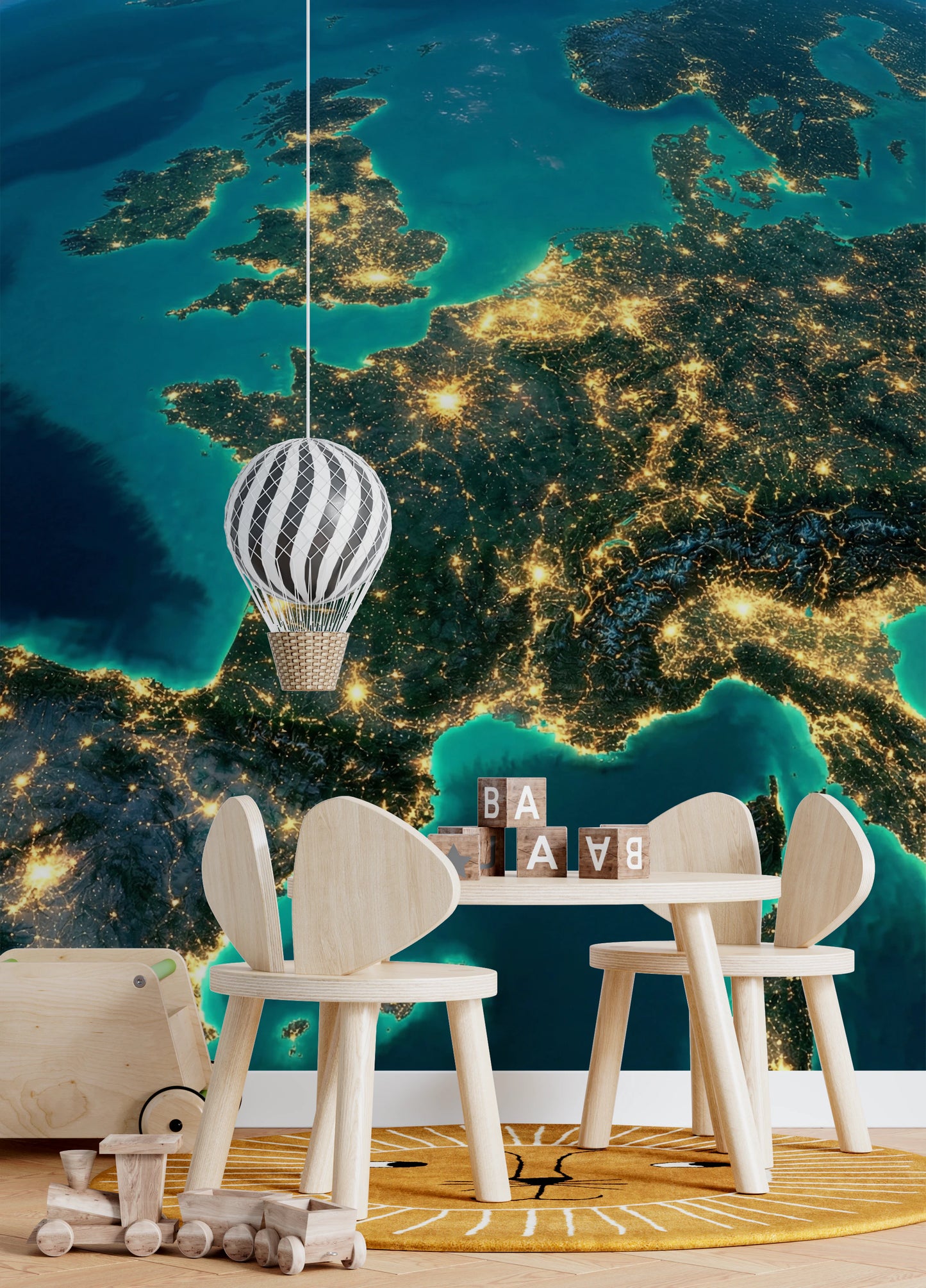 Europe at Night Wall Mural