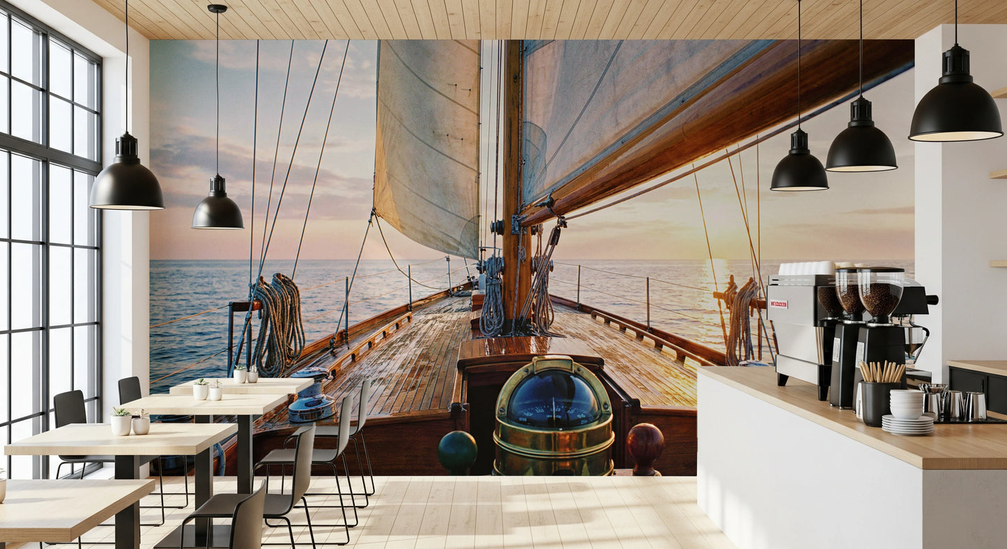 Sailing at Sunset Wall Mural
