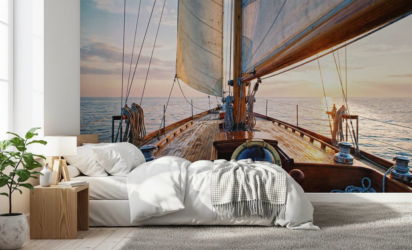 Sailing at Sunset Wall Mural