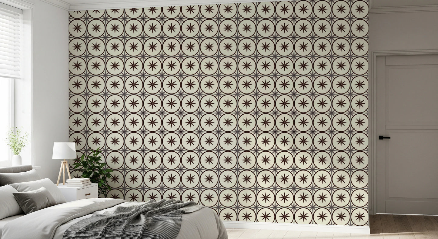 Farmhouse Timeless Backsplash Choco Wallpaper⁠