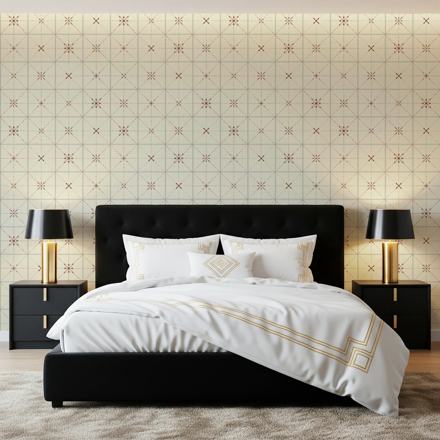 Farmhouse Delicate Backsplash Clay Wallpaper⁠