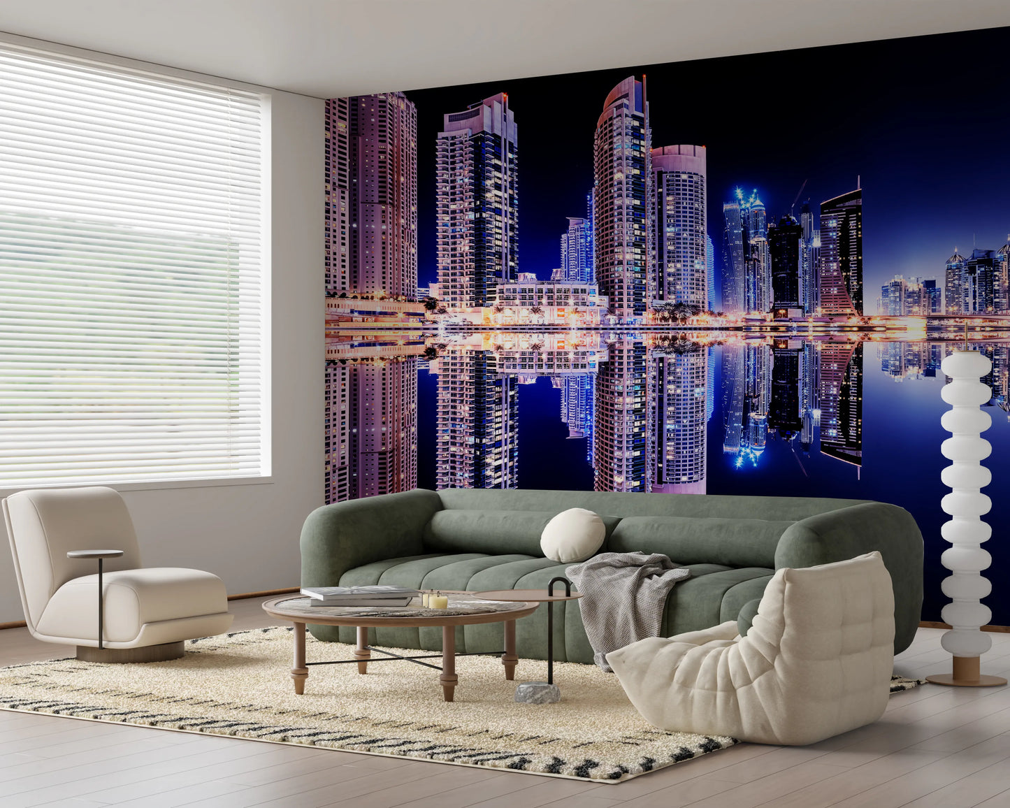Cityscape Reflections Wall Mural