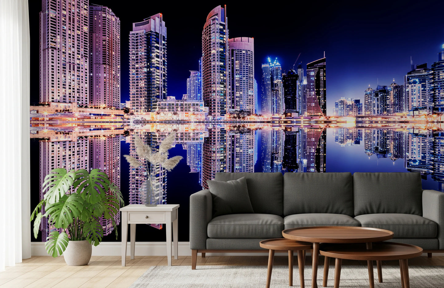 Cityscape Reflections Wall Mural