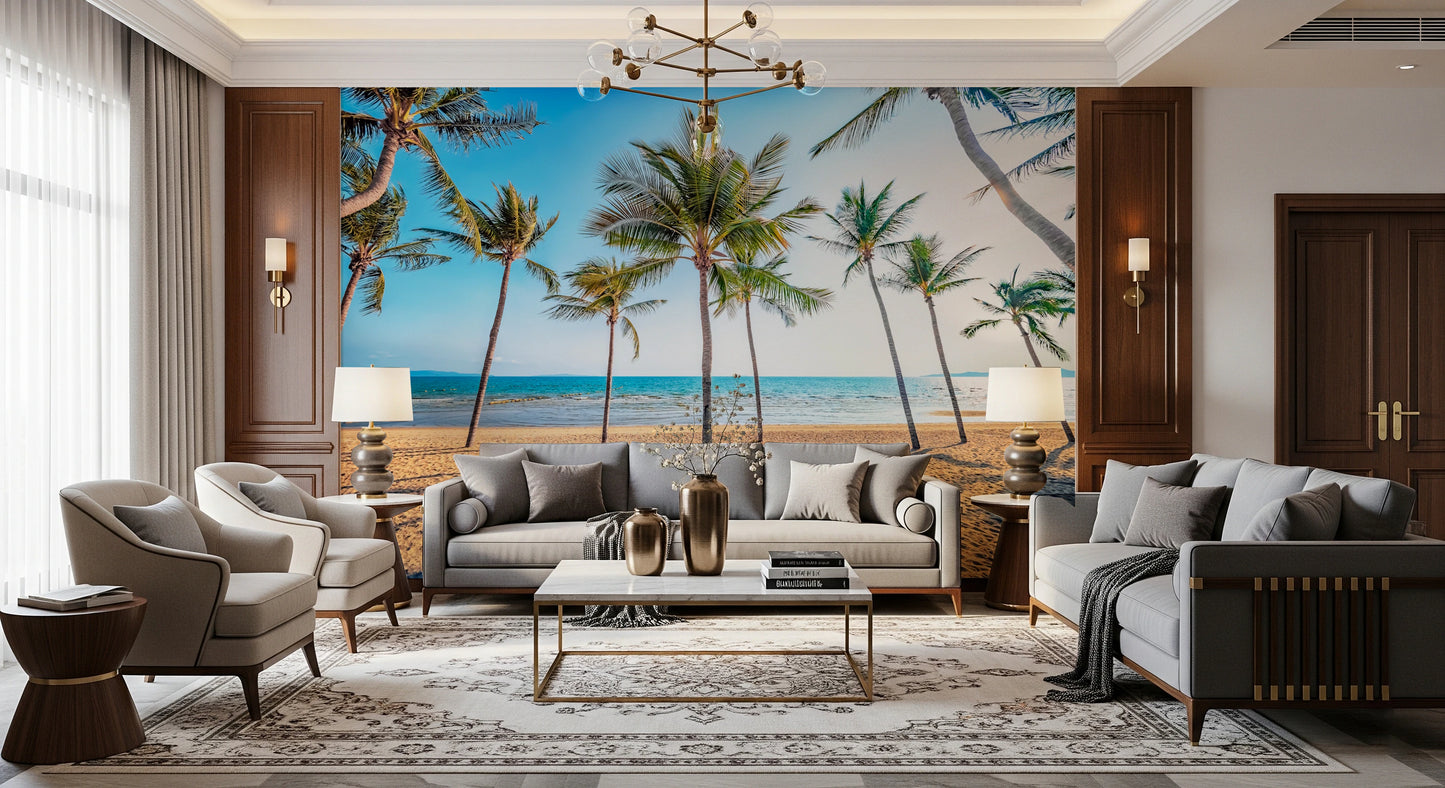 Tropical Beach Scene Wall Mural