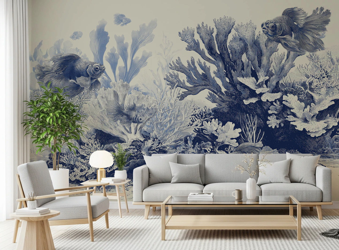 The Aquarium - Delft Blue Wall Mural