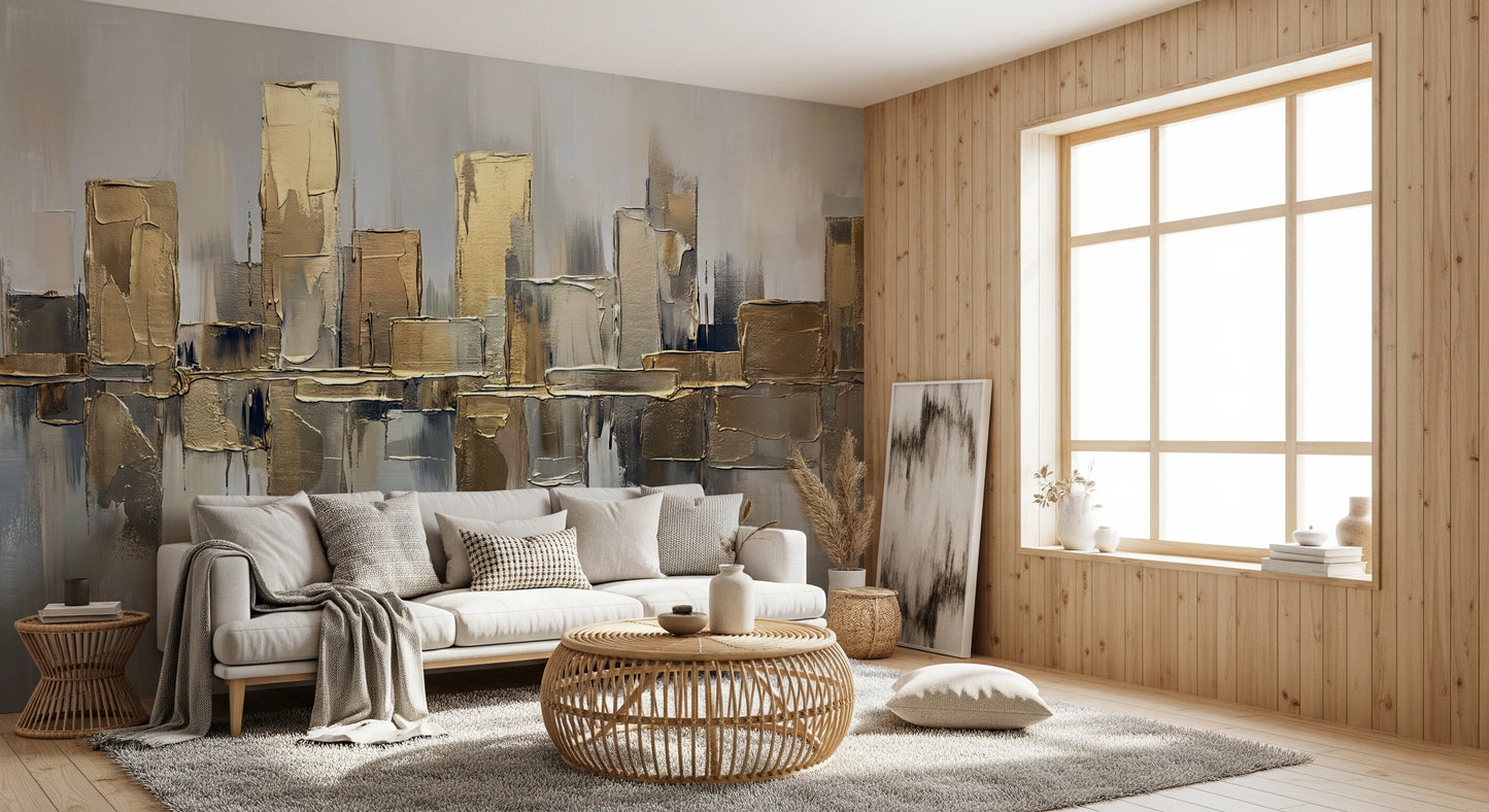Gilded Metropolis Wall Mural