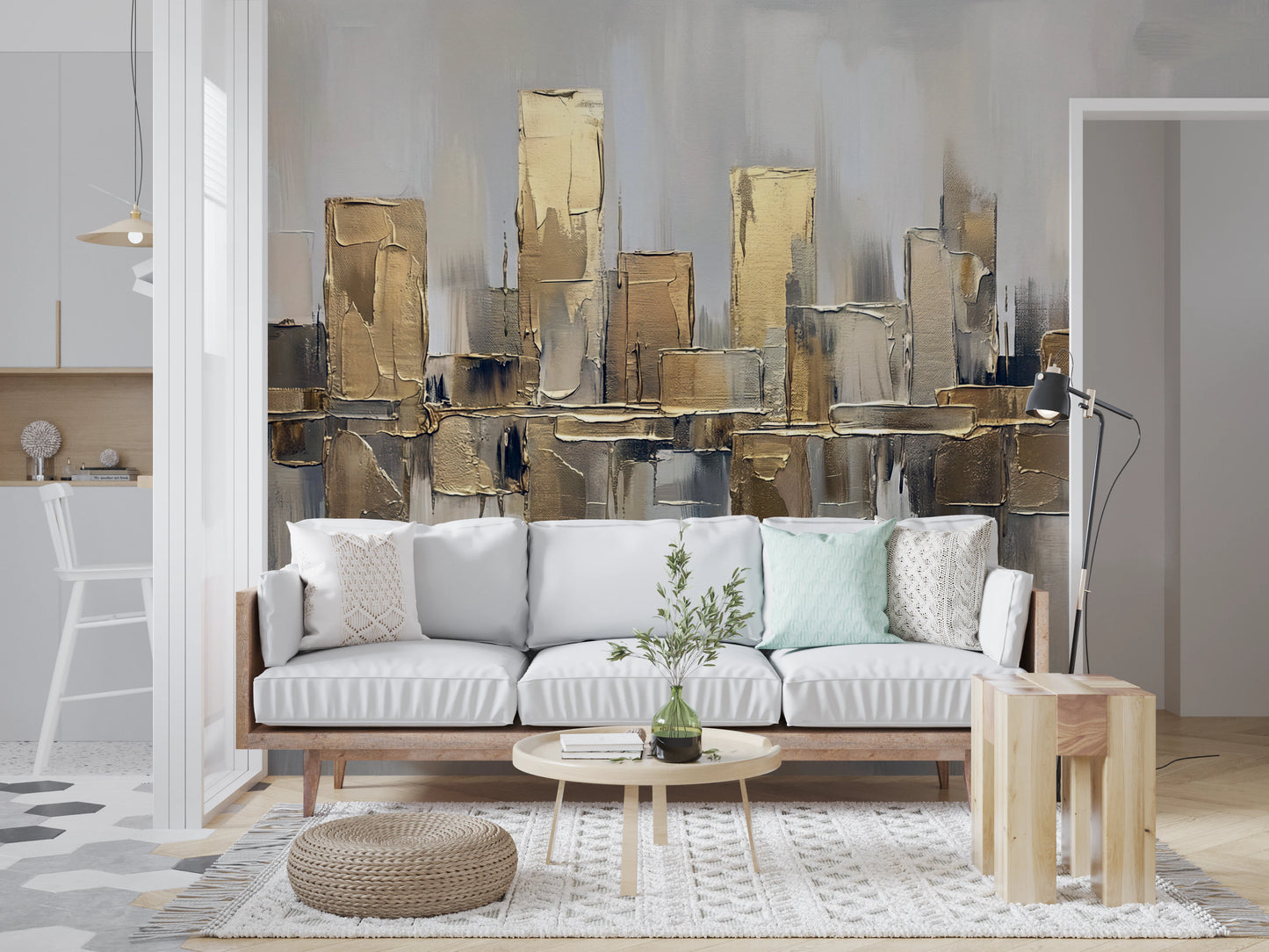 Gilded Metropolis Wall Mural