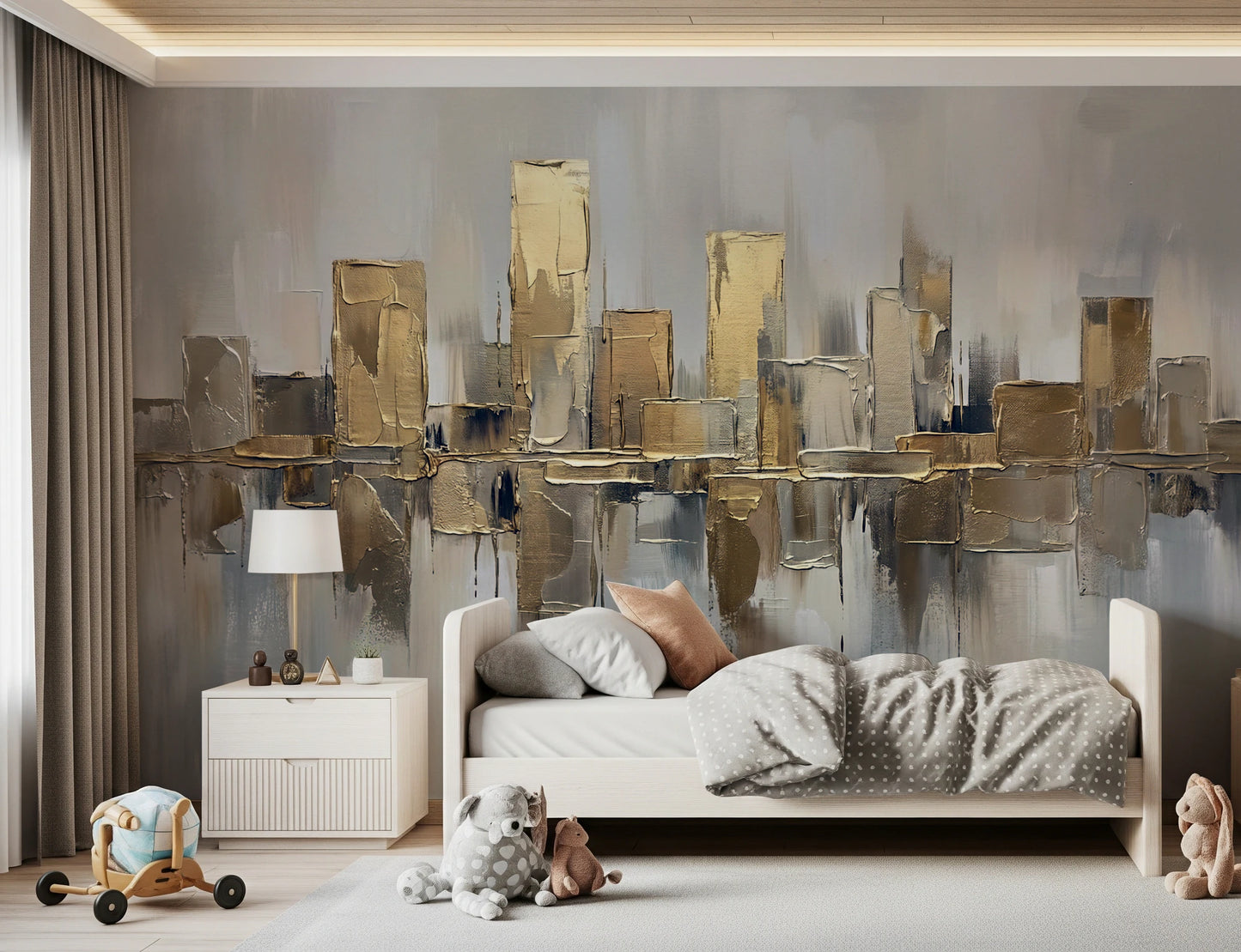 Gilded Metropolis Wall Mural