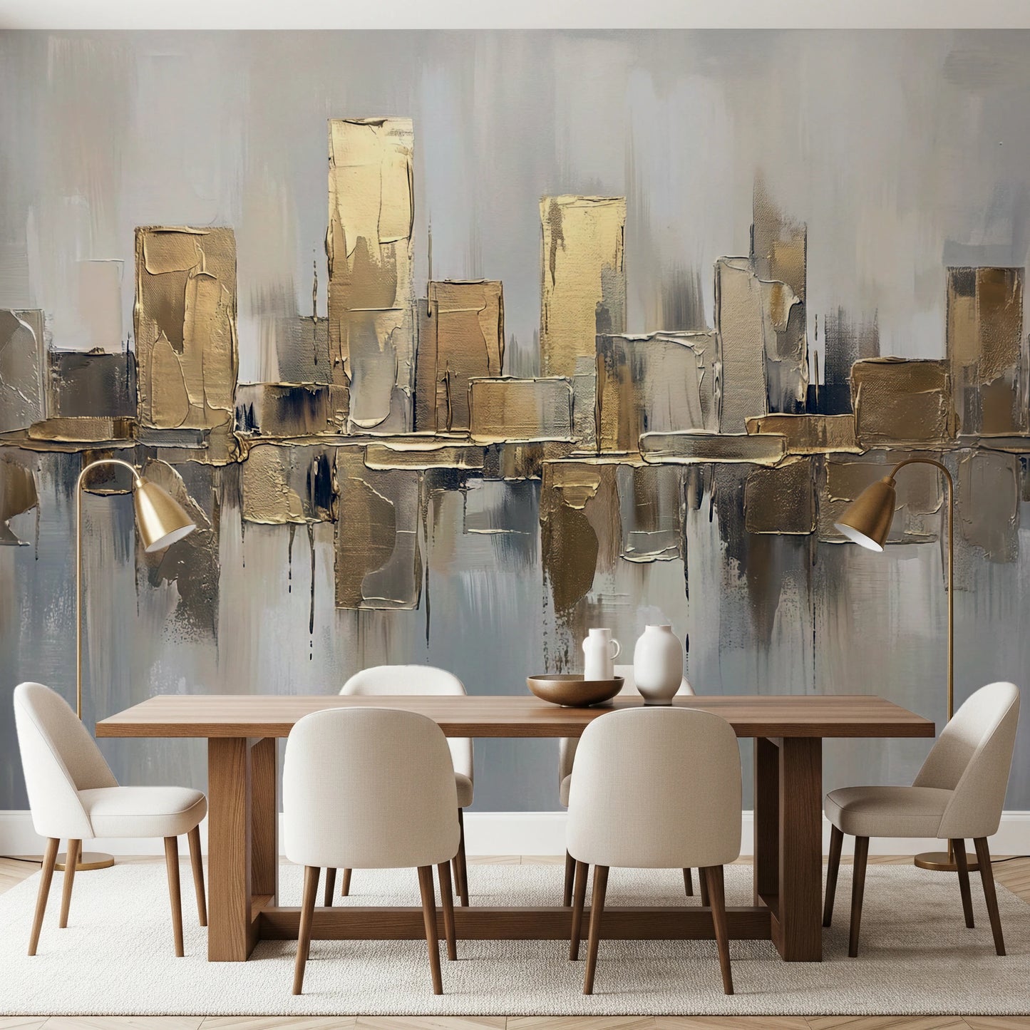 Gilded Metropolis Wall Mural